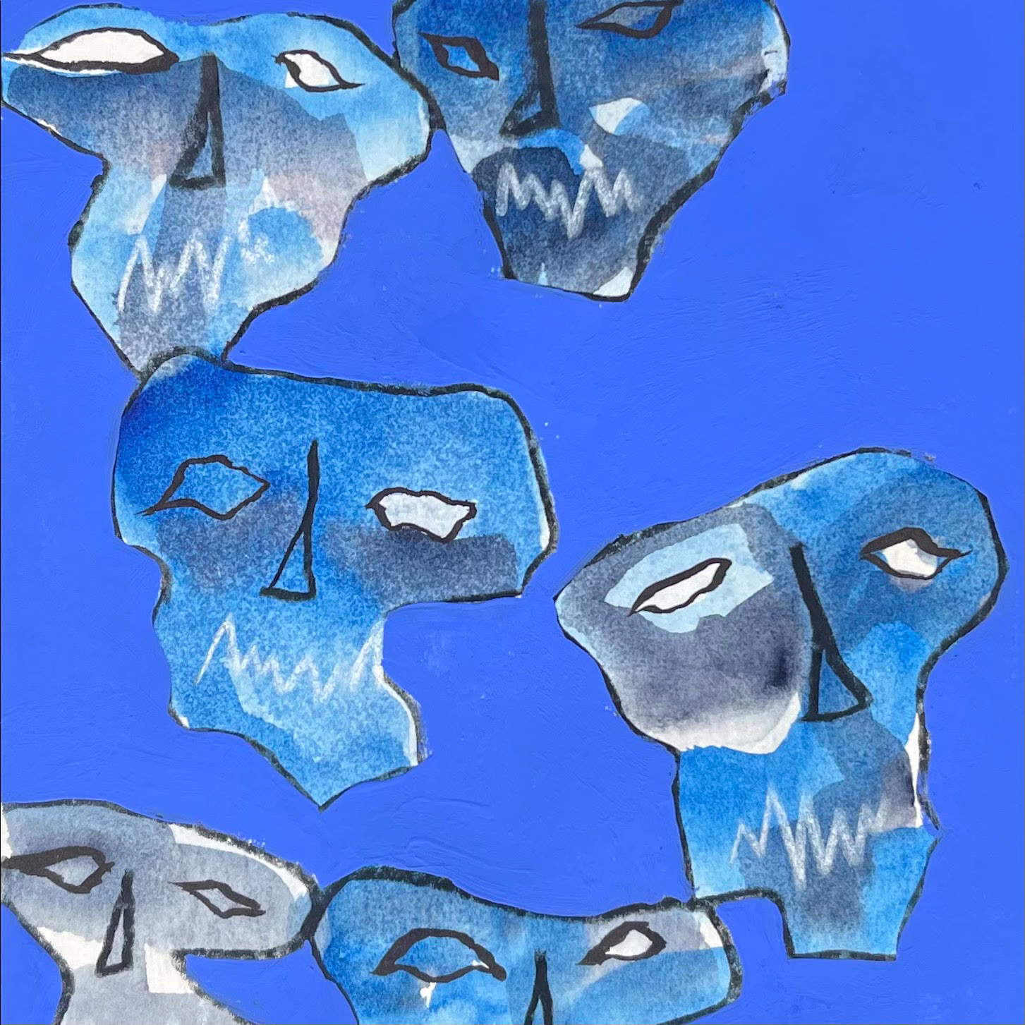 Smalt Blue Skulls