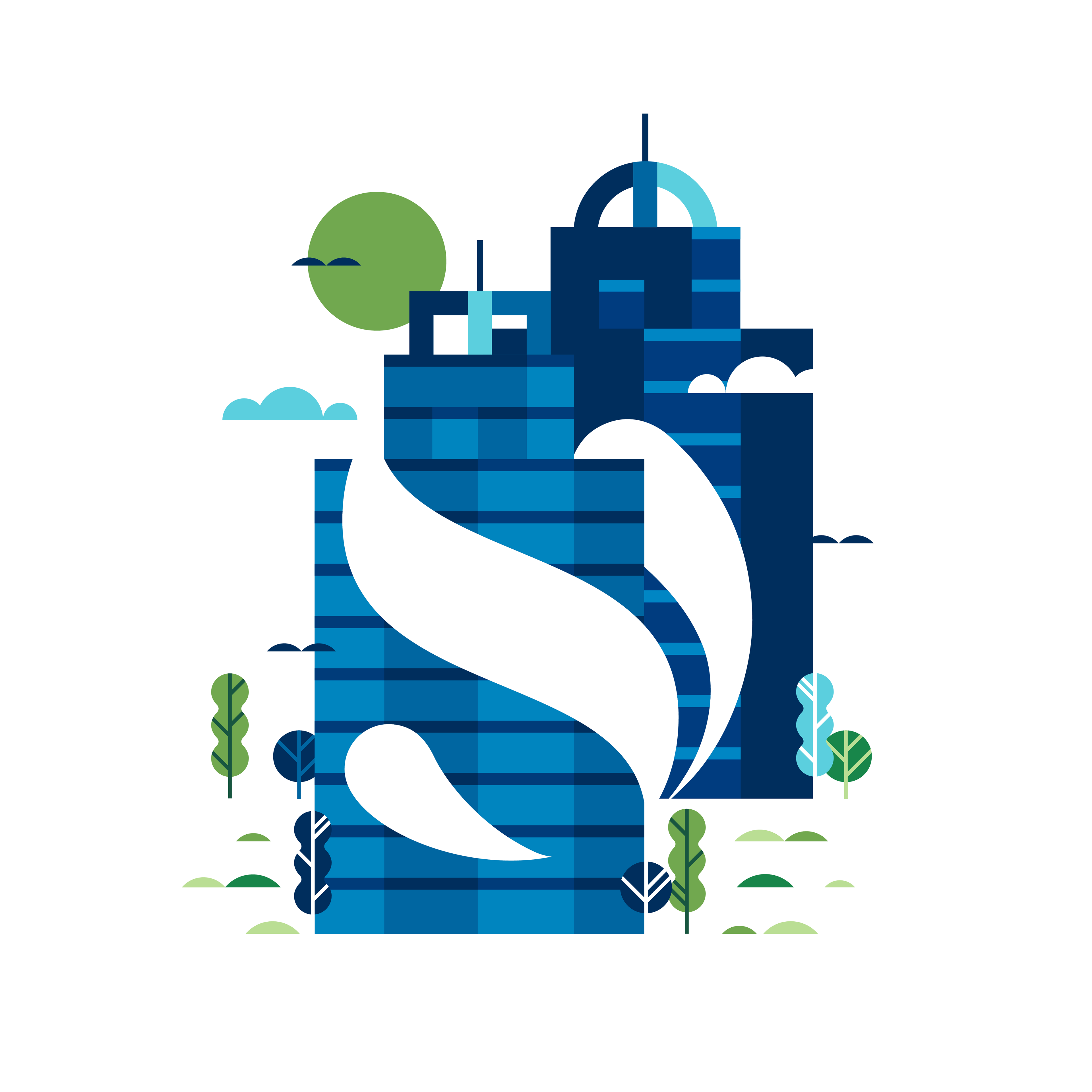 King and Queen Building (Agency Illustration)