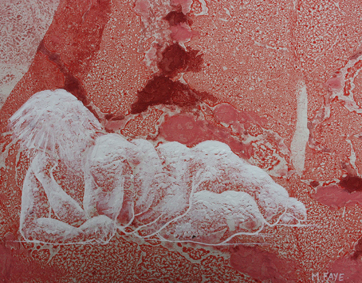 acrylique sur papier marbré