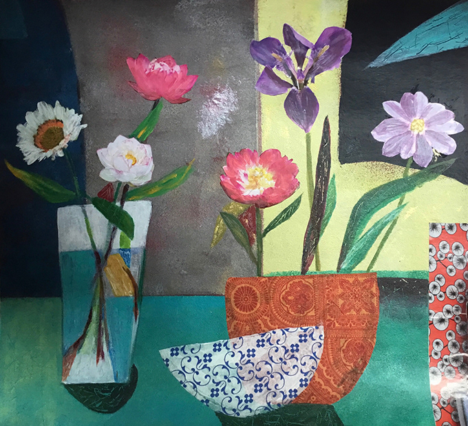 Michèle (peinture-collage)