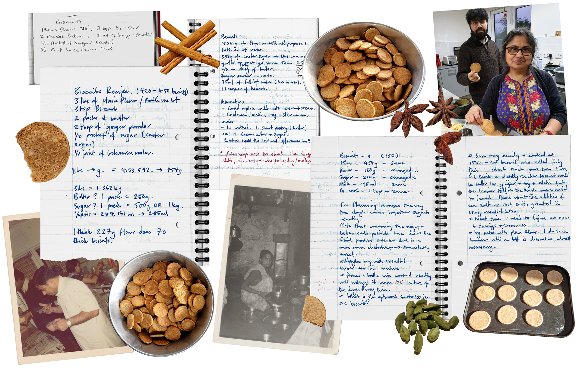 My obsession with biscuits continue π this is a little collage/visual representation showing how I've been developing a written recipe for my Nani's biscuits... They're still not there yet ππ