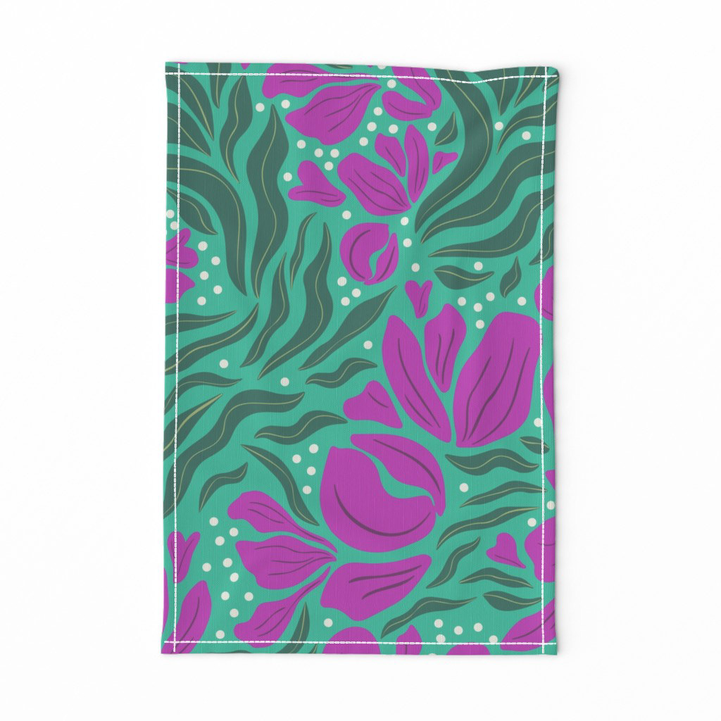 untamed garden - on teal