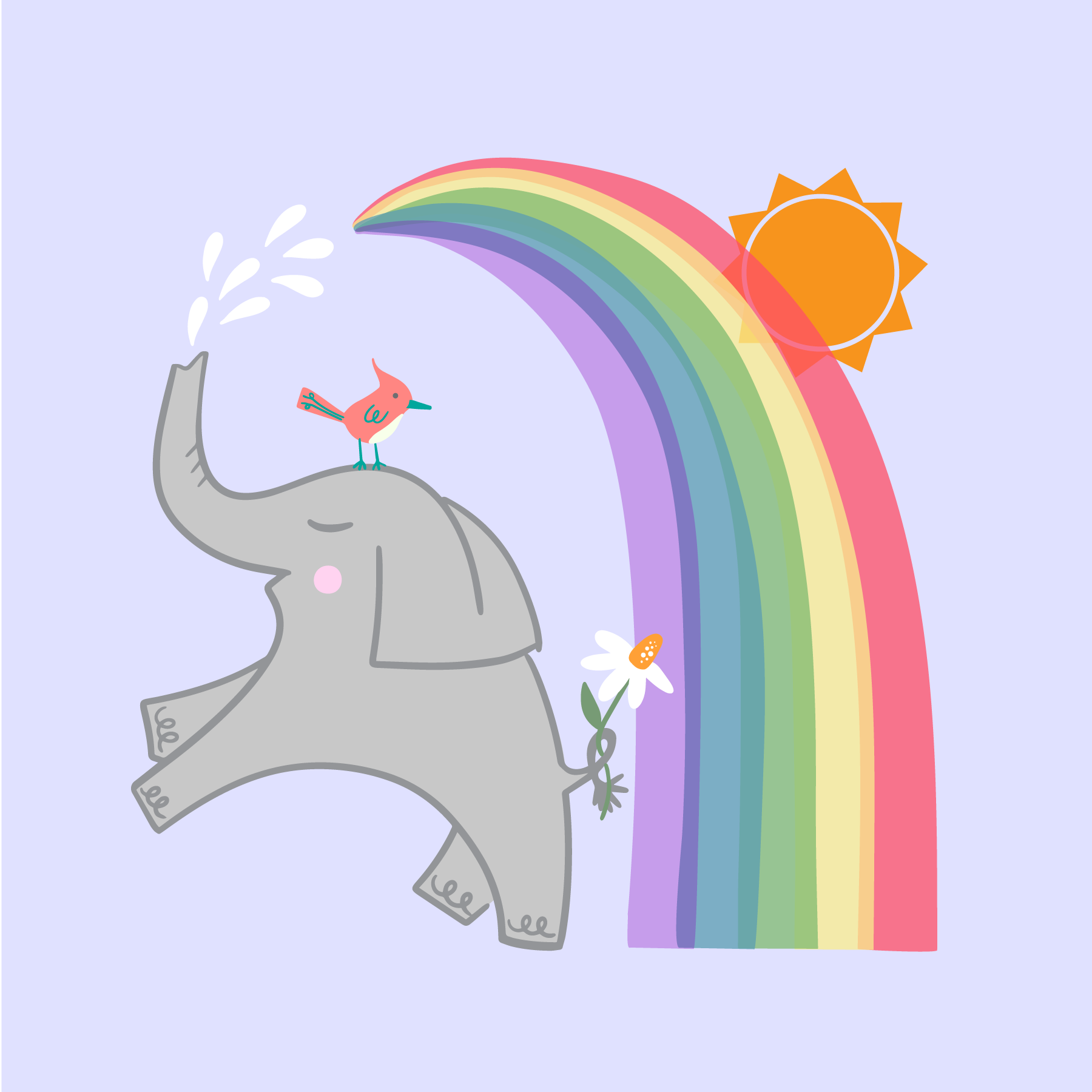 elephant rainbow