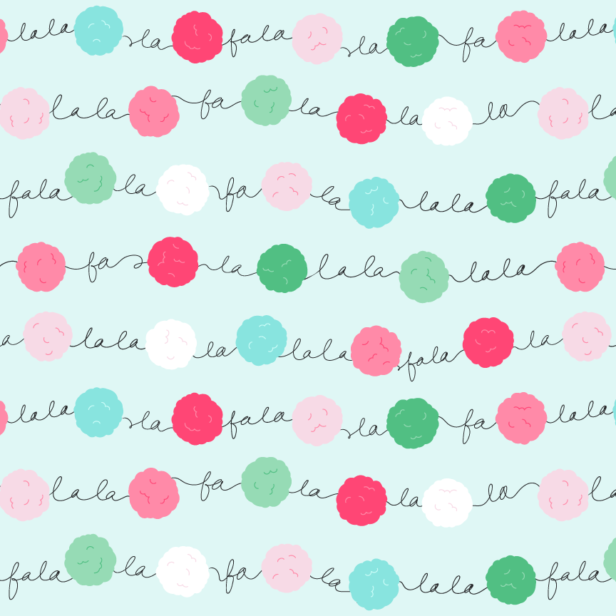 fa la la garland on blue
