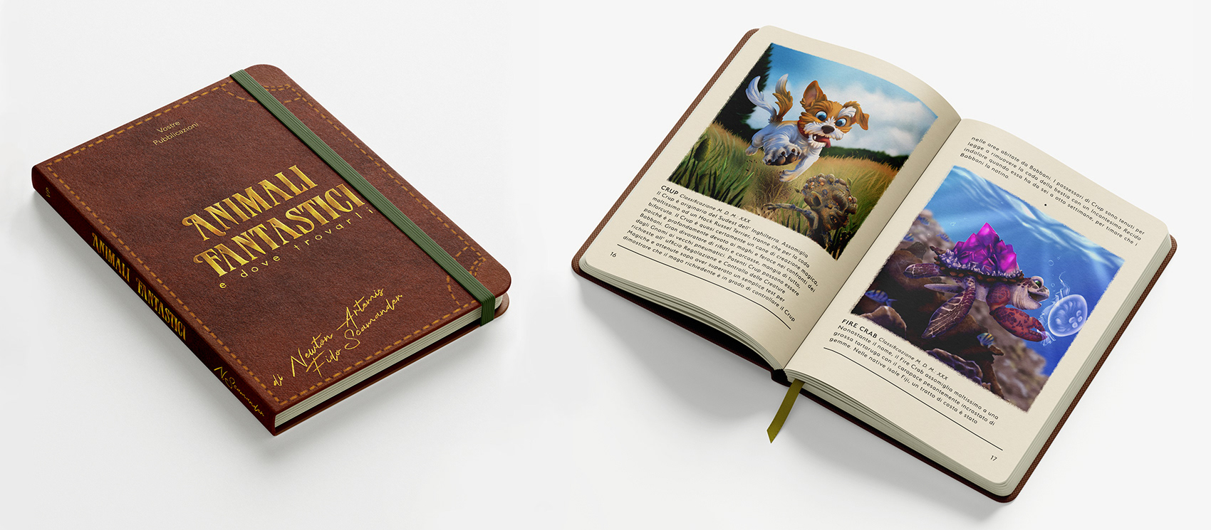 Mockup of J. K. Rowling Fantastic Beasts illustrated book - Procreate, Photoshop