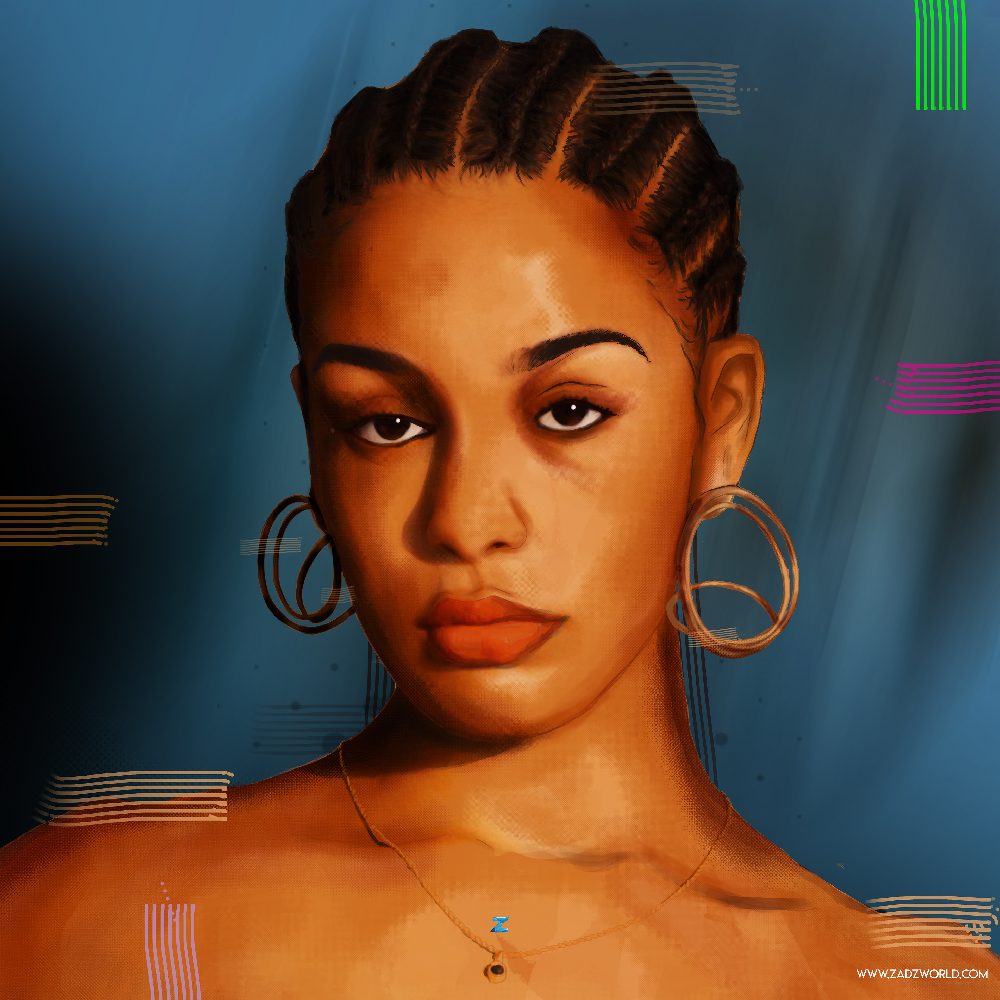 Digital Portrait drawing of Jorja Smith (Febuary, 2020)