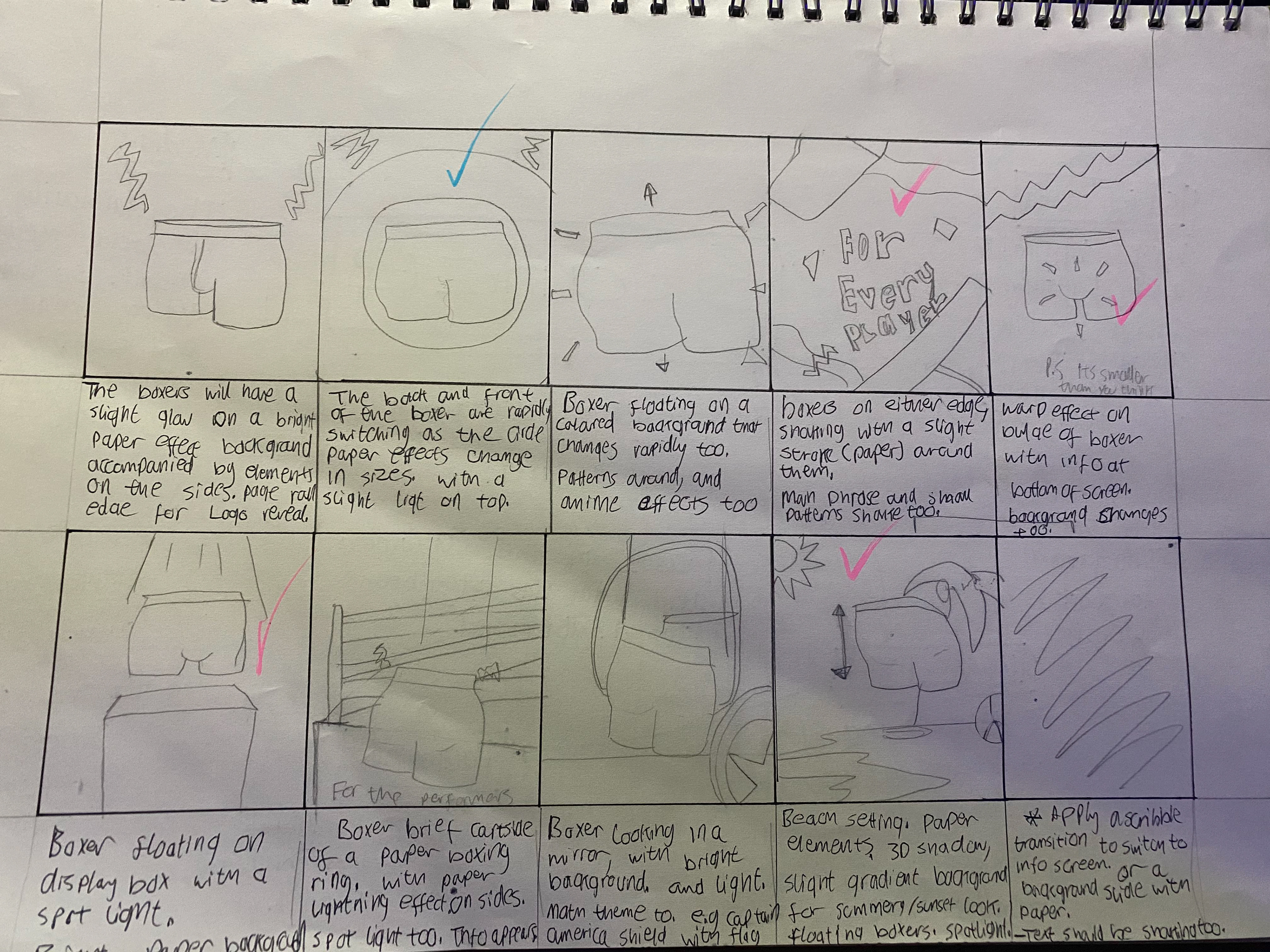 Instagram concept sketches (1/2)