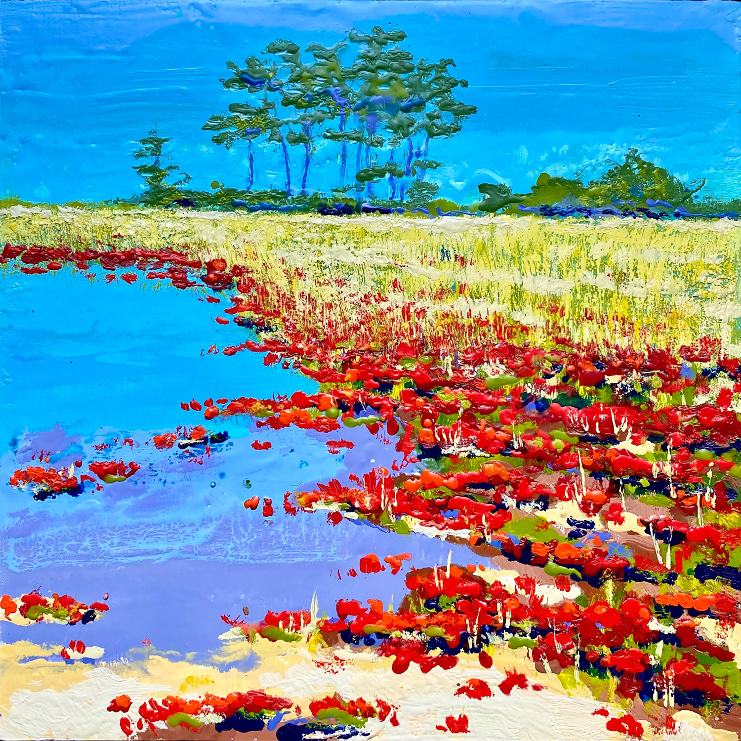 Scarlet Autumn, Gordon's Pond (12" x 12") $500.