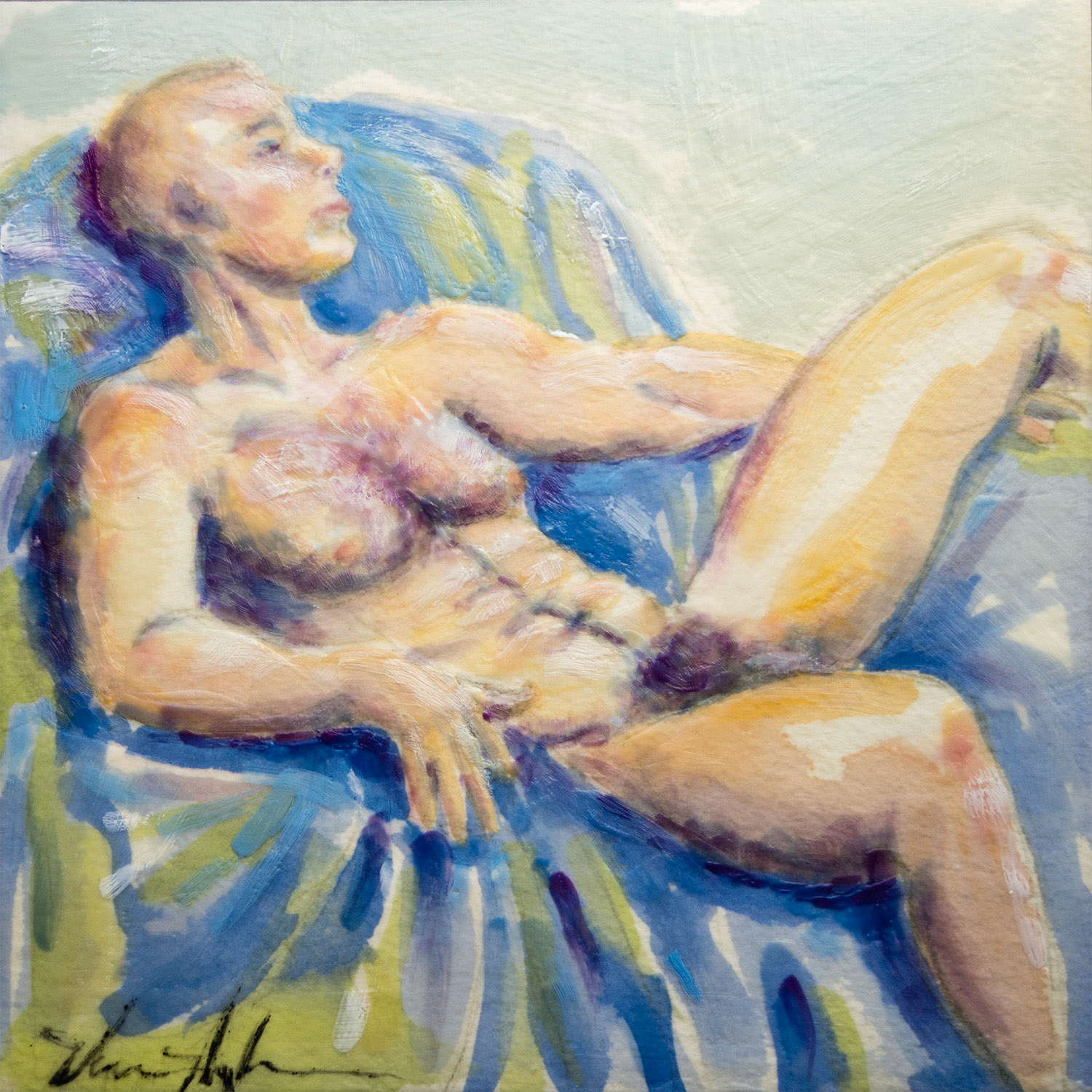 Azzuro (14" x 14") $250.