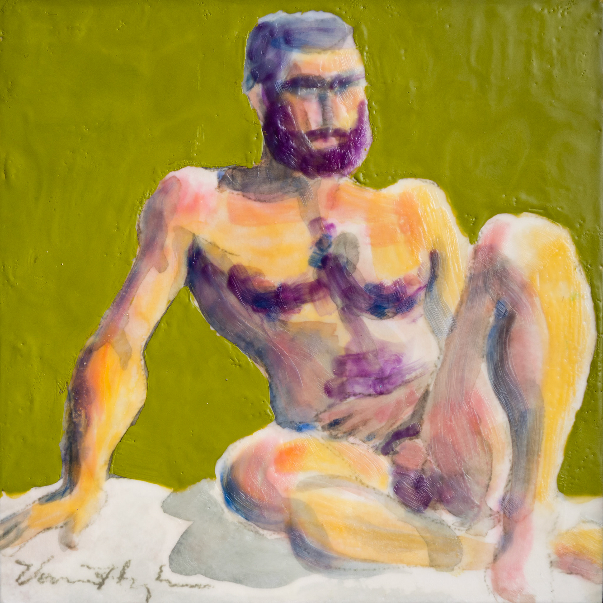 Bearded, Seated (10" x 10") $175.