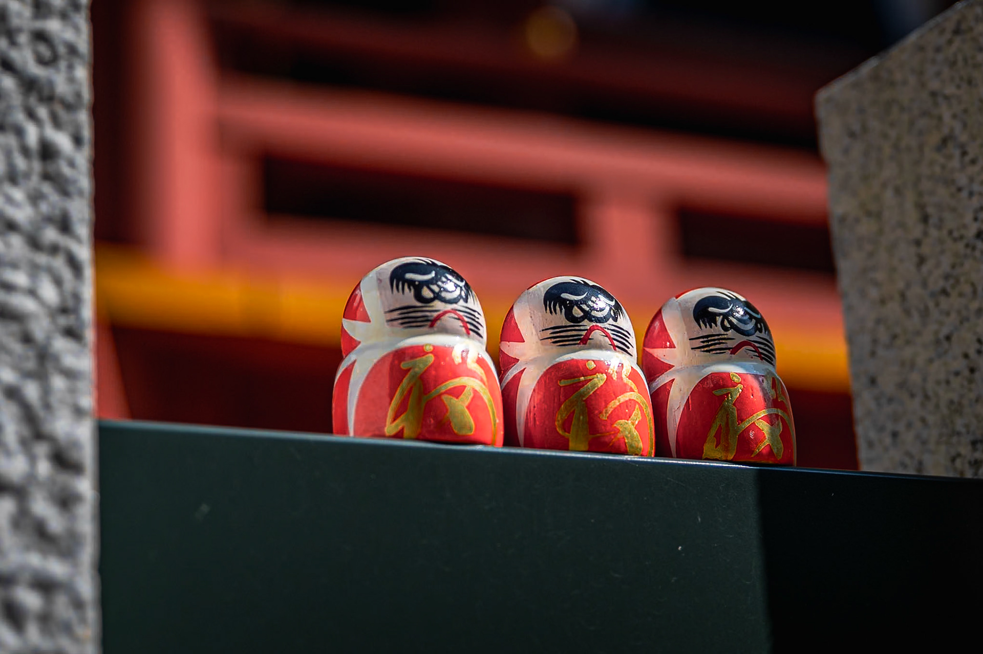 Our Darumas that we left on the temple