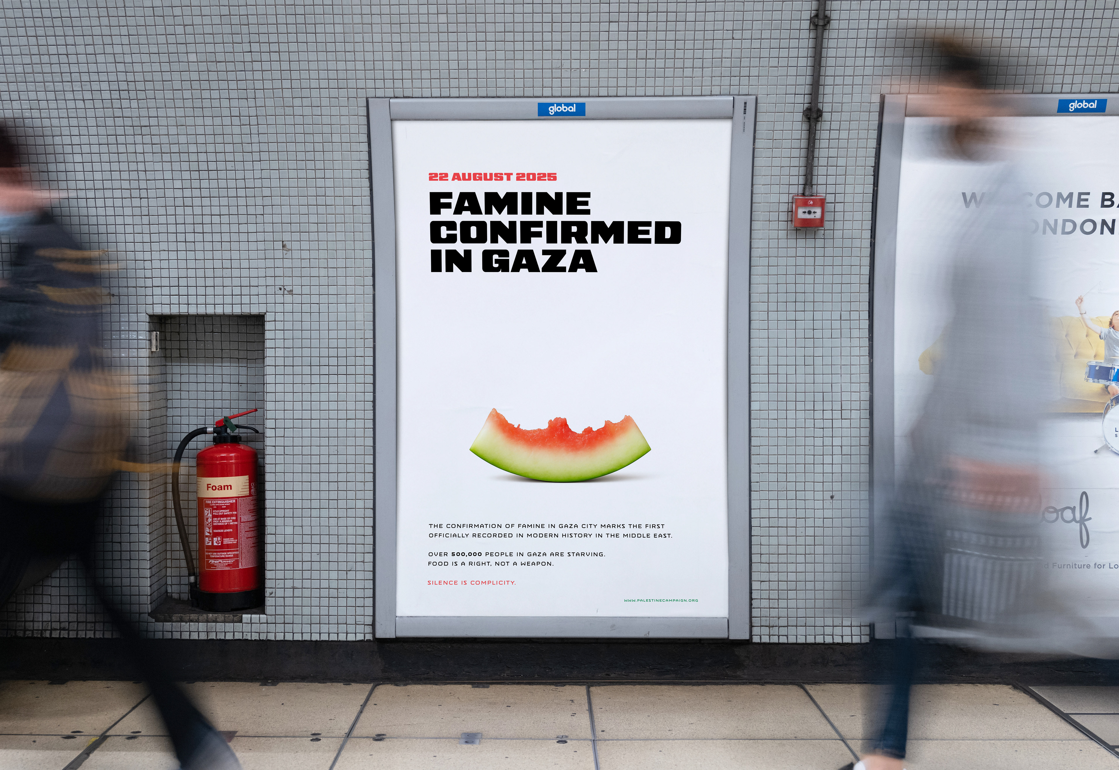 An image of a watermelon slice eaten down to the rind to symbolise the famine in gaza