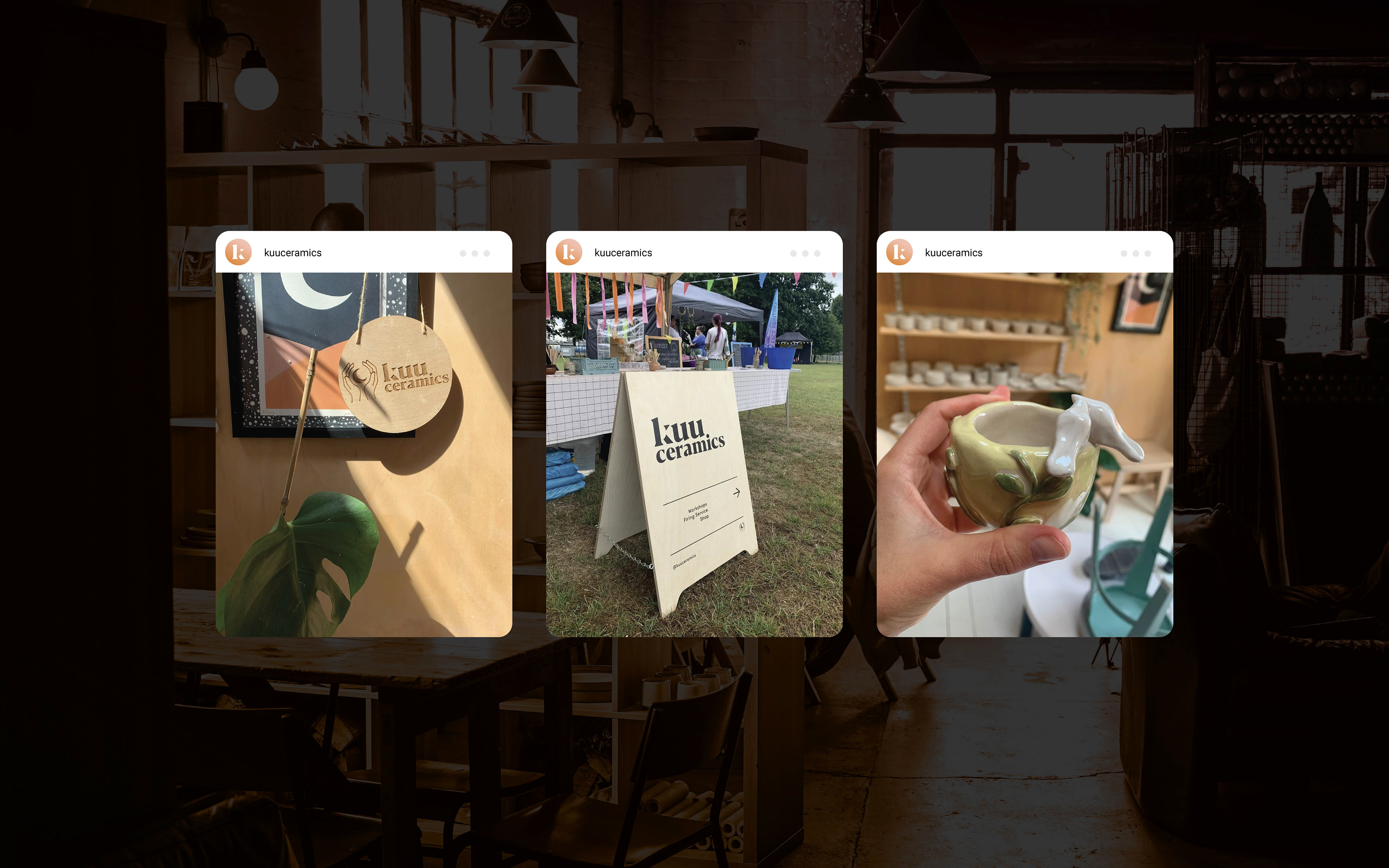 Instagram posts for kuu ceramics pottery logo