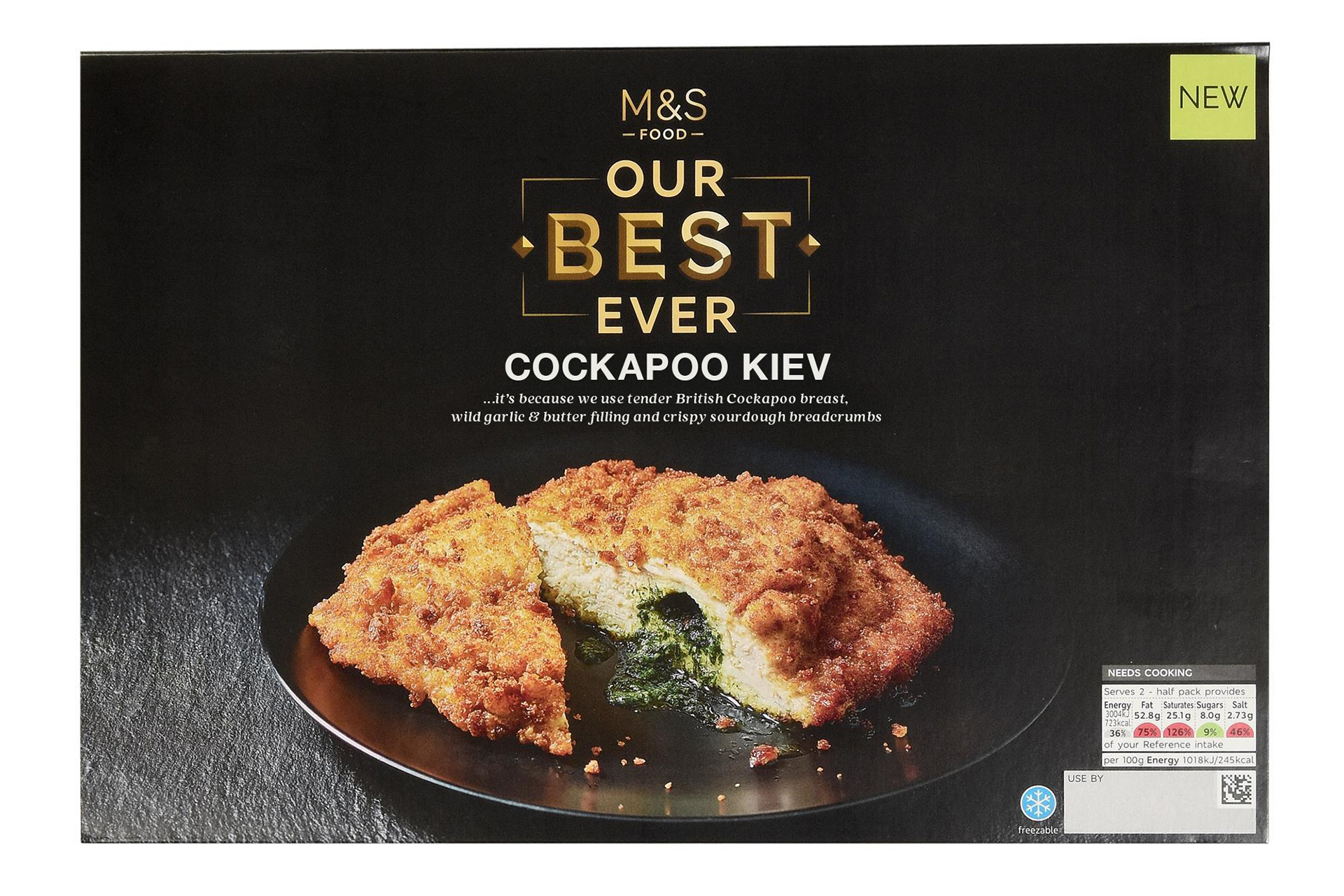Cockapoo Kiev packaging with food photography of dog meat