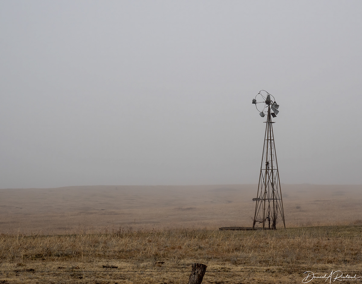 Kansas - Windmill in Fog