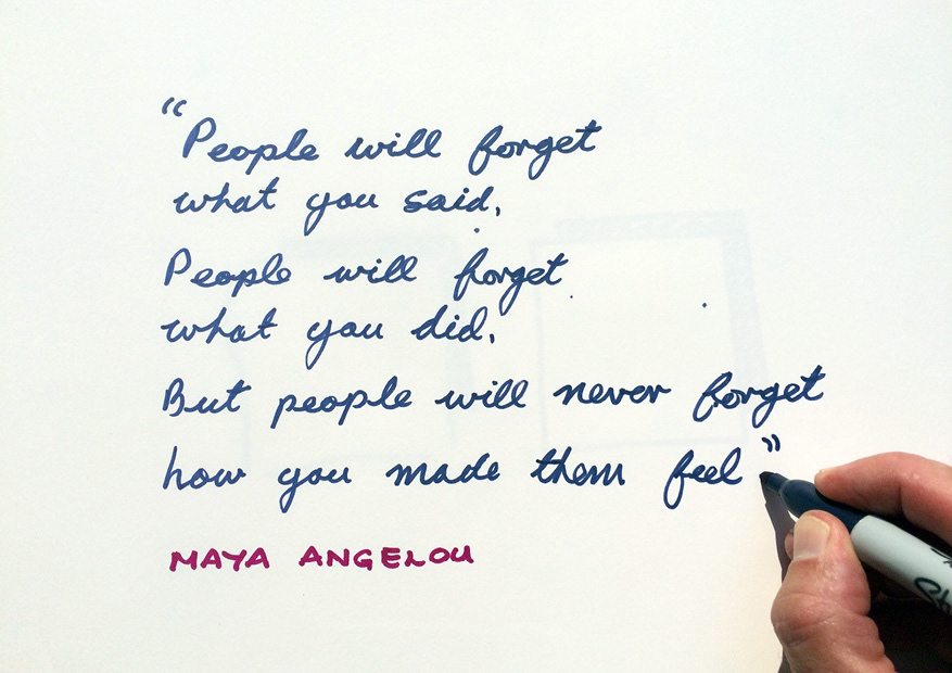 hand written quote by Maya Angelou