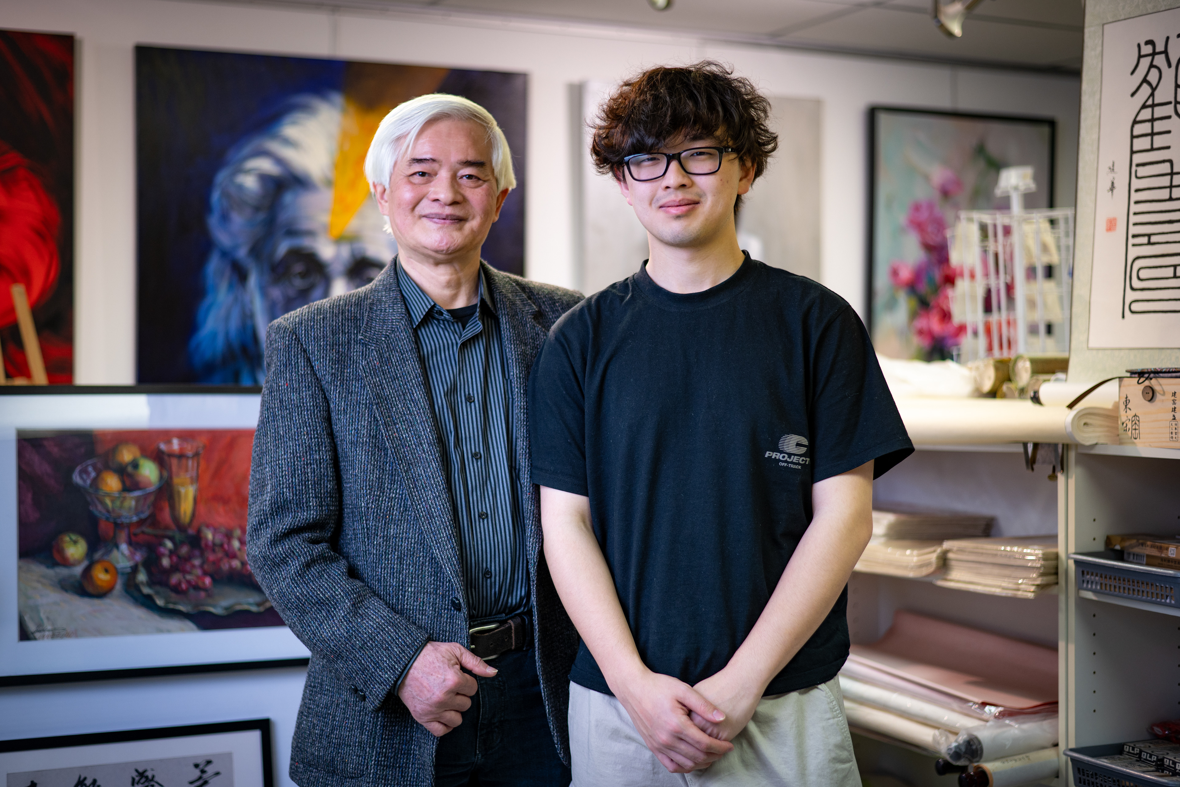 Andong Wang avec son ancient élève Albert Xu  Andong Wang and his former student Albert Xu