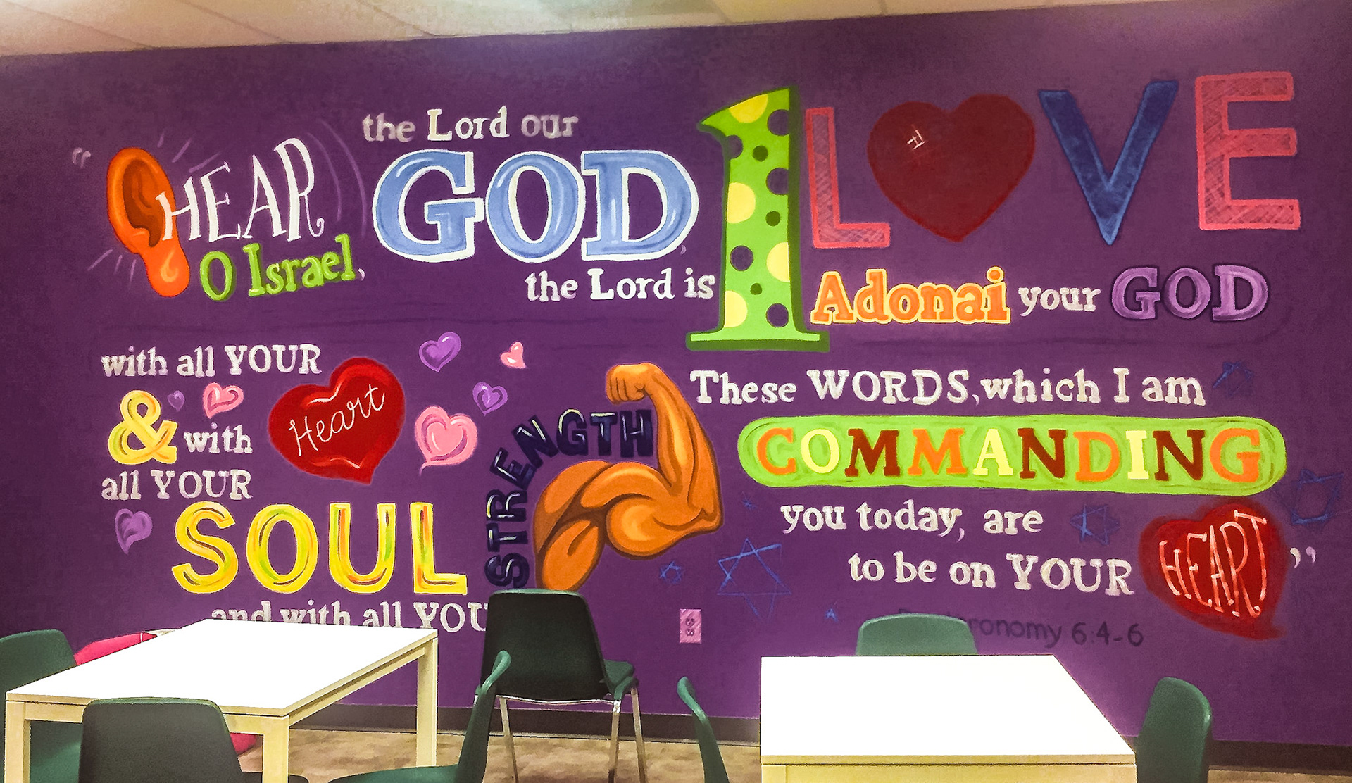 Hand Painted Classroom Mural