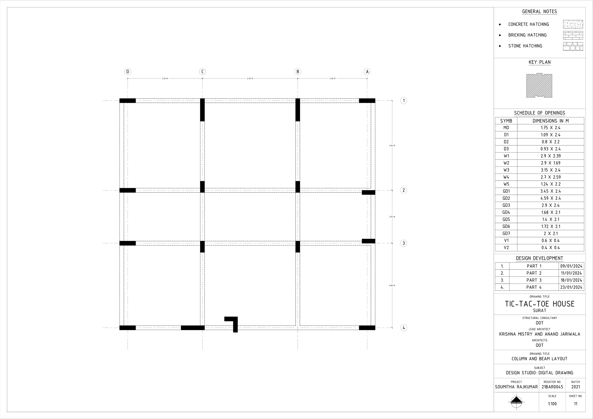 Column and Plinth Beam: Ground Floor