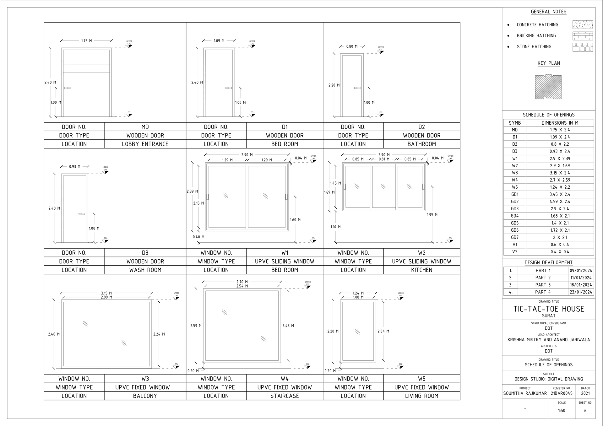Schedule of Openings 1