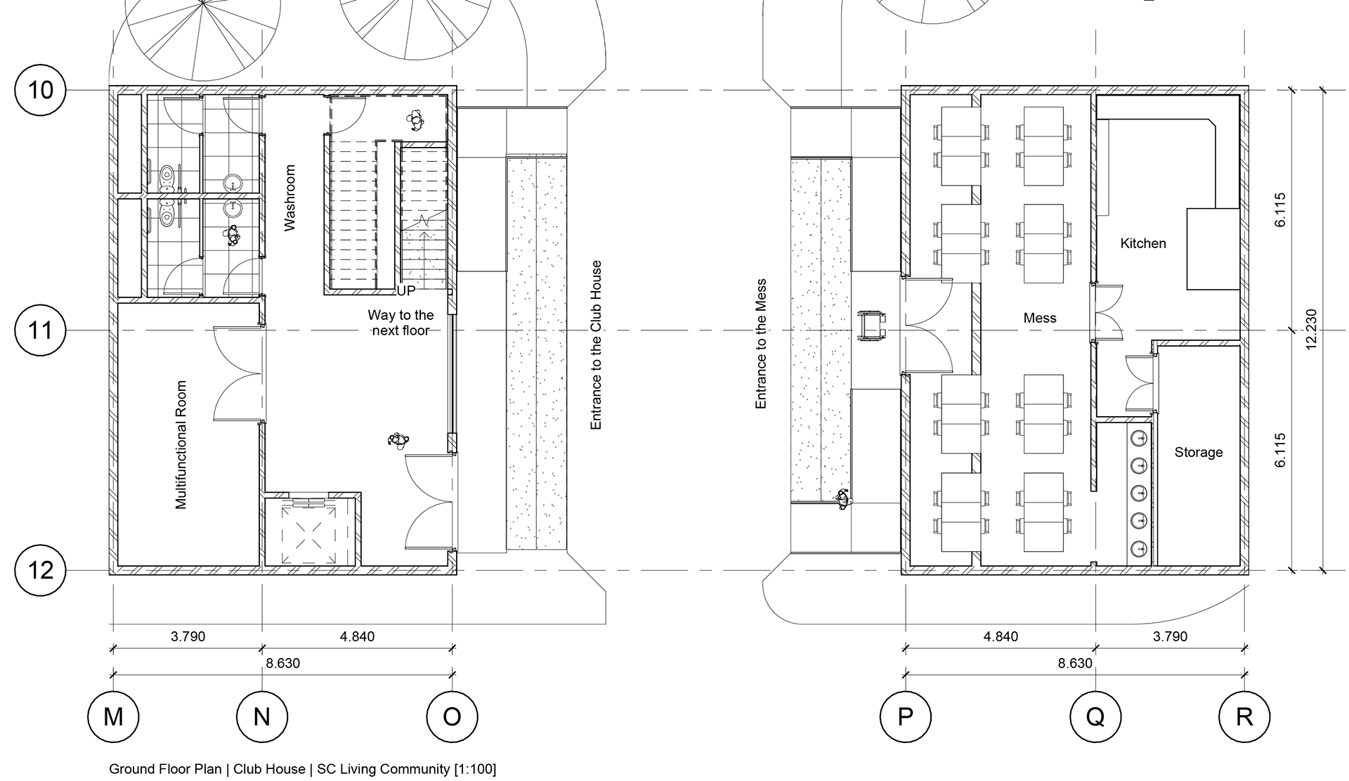 Ground Floor plan | Club House | Silver Nest Living Community [Made with Revit]