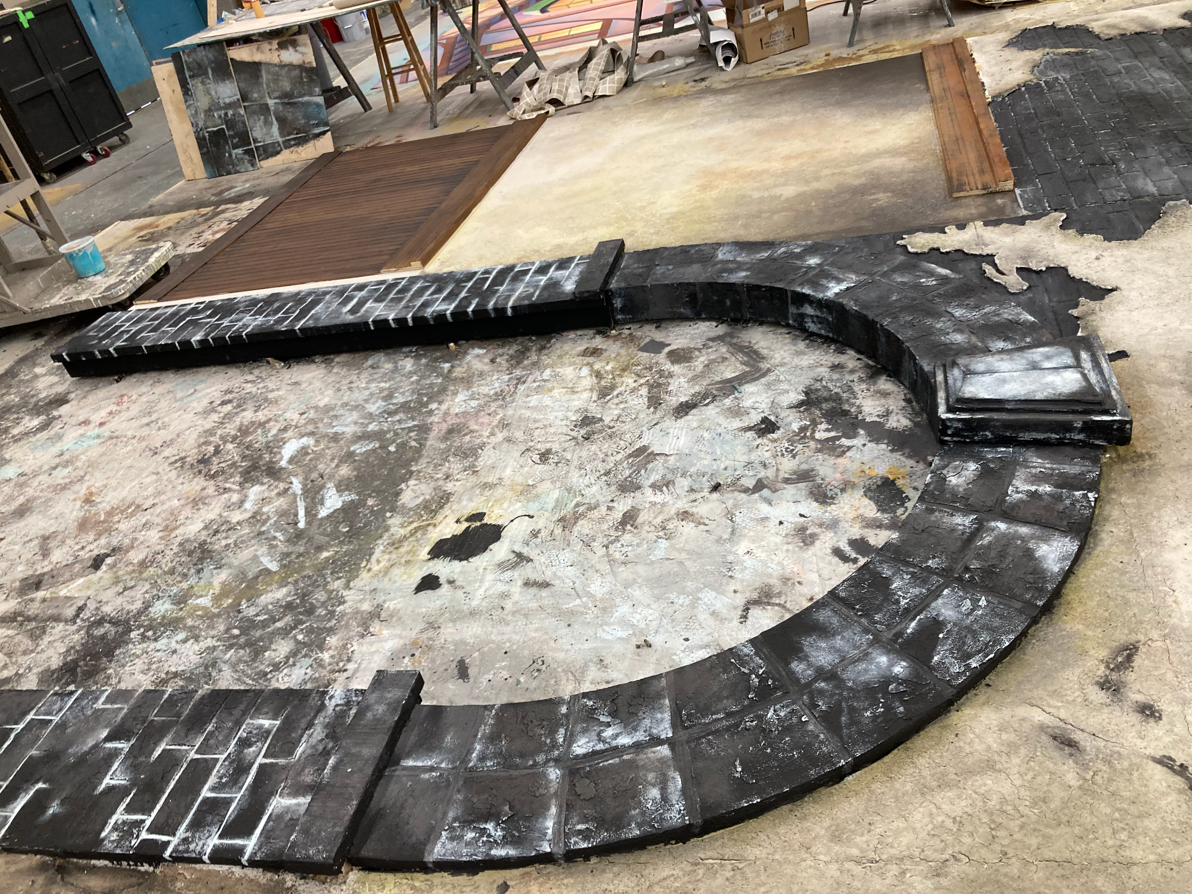 Archway finished with texture, aging, and UV paint.