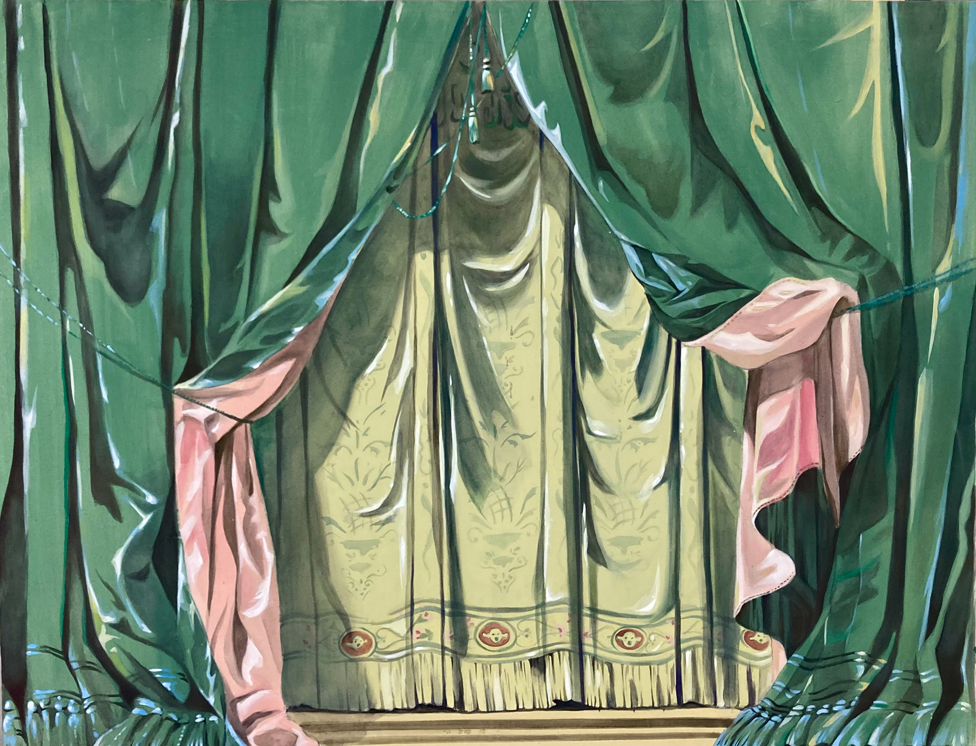 Drapery study, 4'x6', acrylic on muslin.