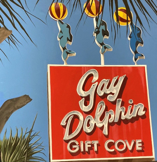 'Gay Dolphin' 4'x4', acrylic on muslin.