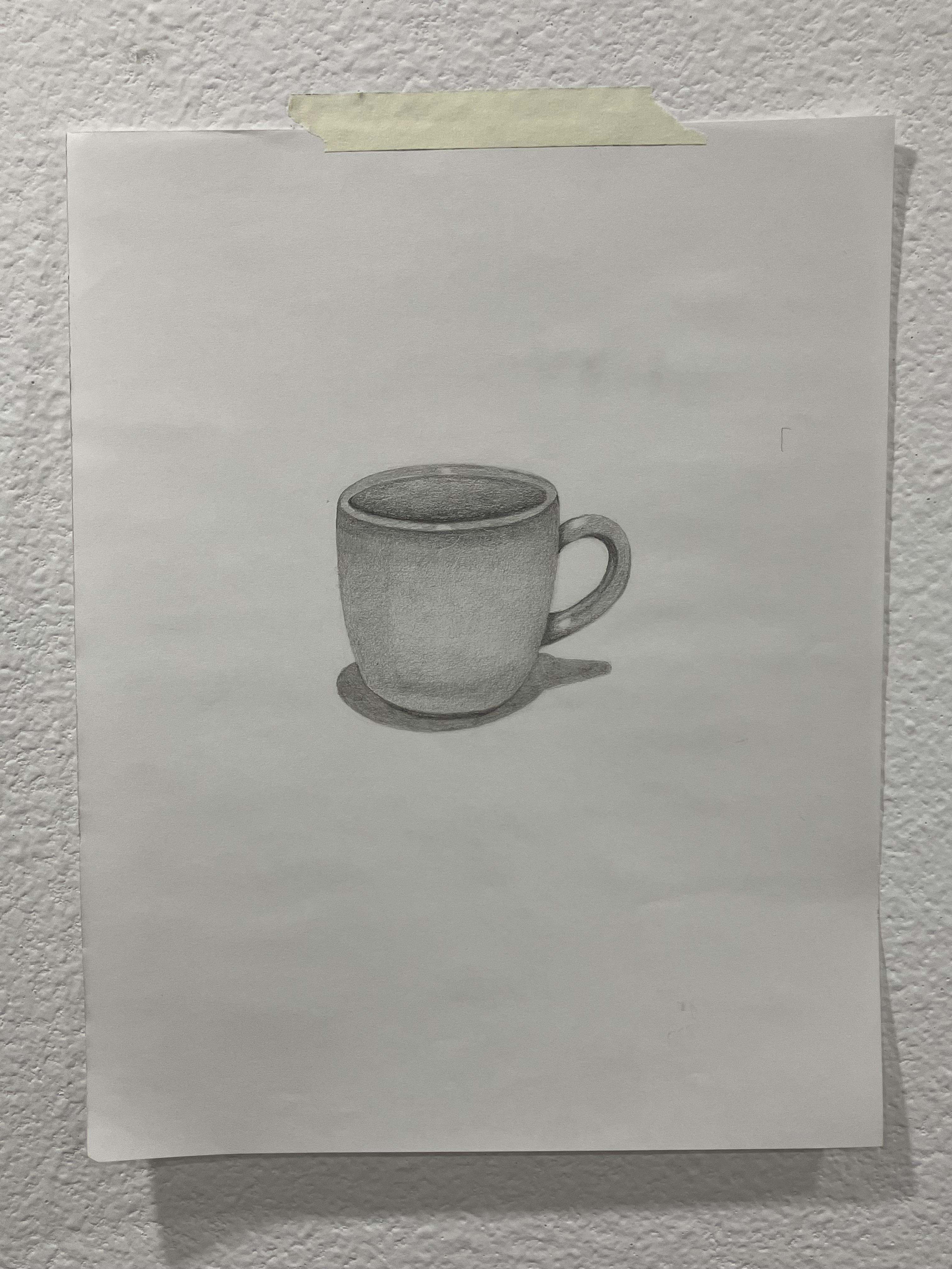 Coffee Mug. A class assignment. Sketch. 11in. x 14in. Graphite. 2025.