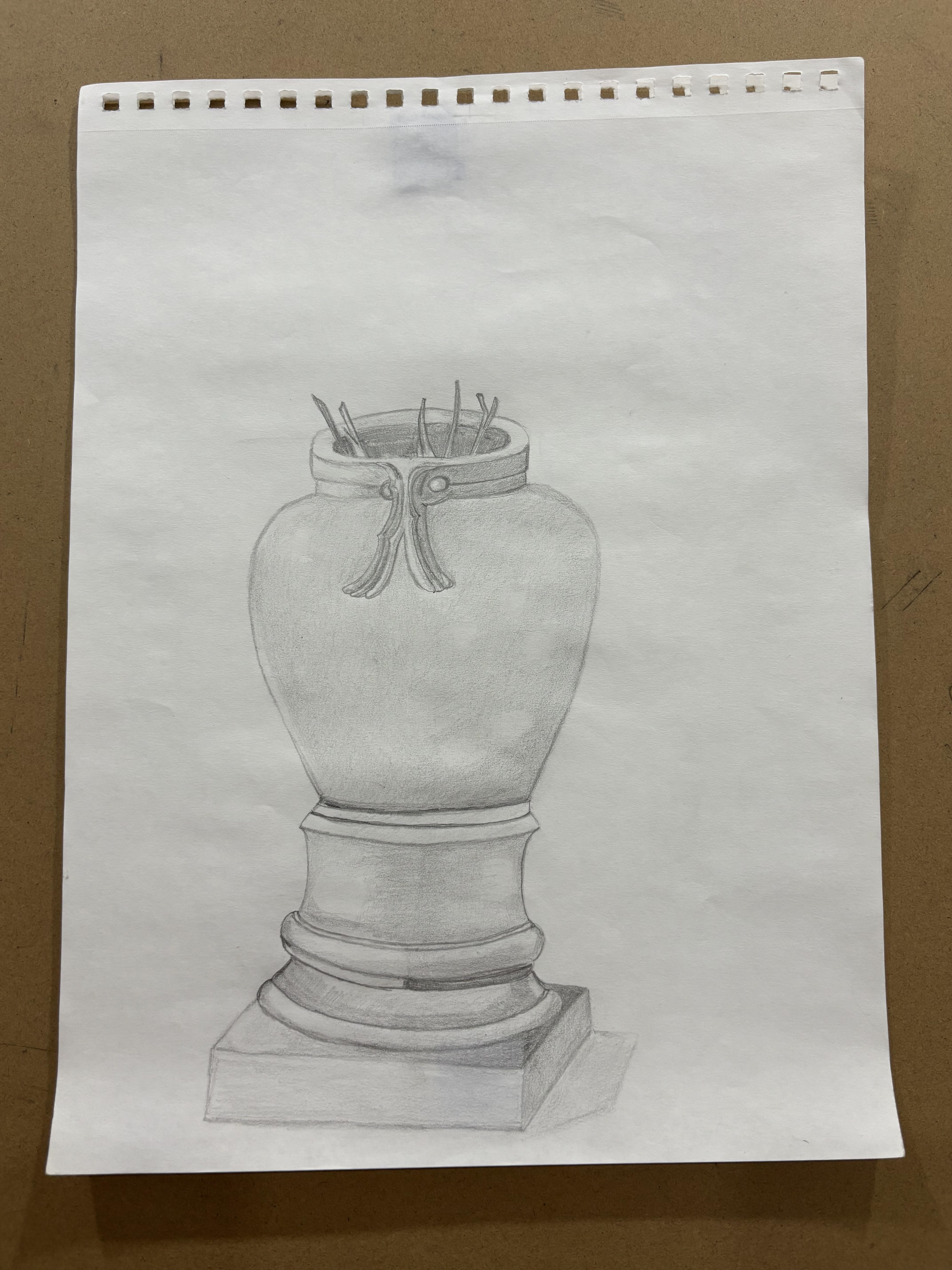 Pot. Drawn while I was in detox. Graphite. 2024. 