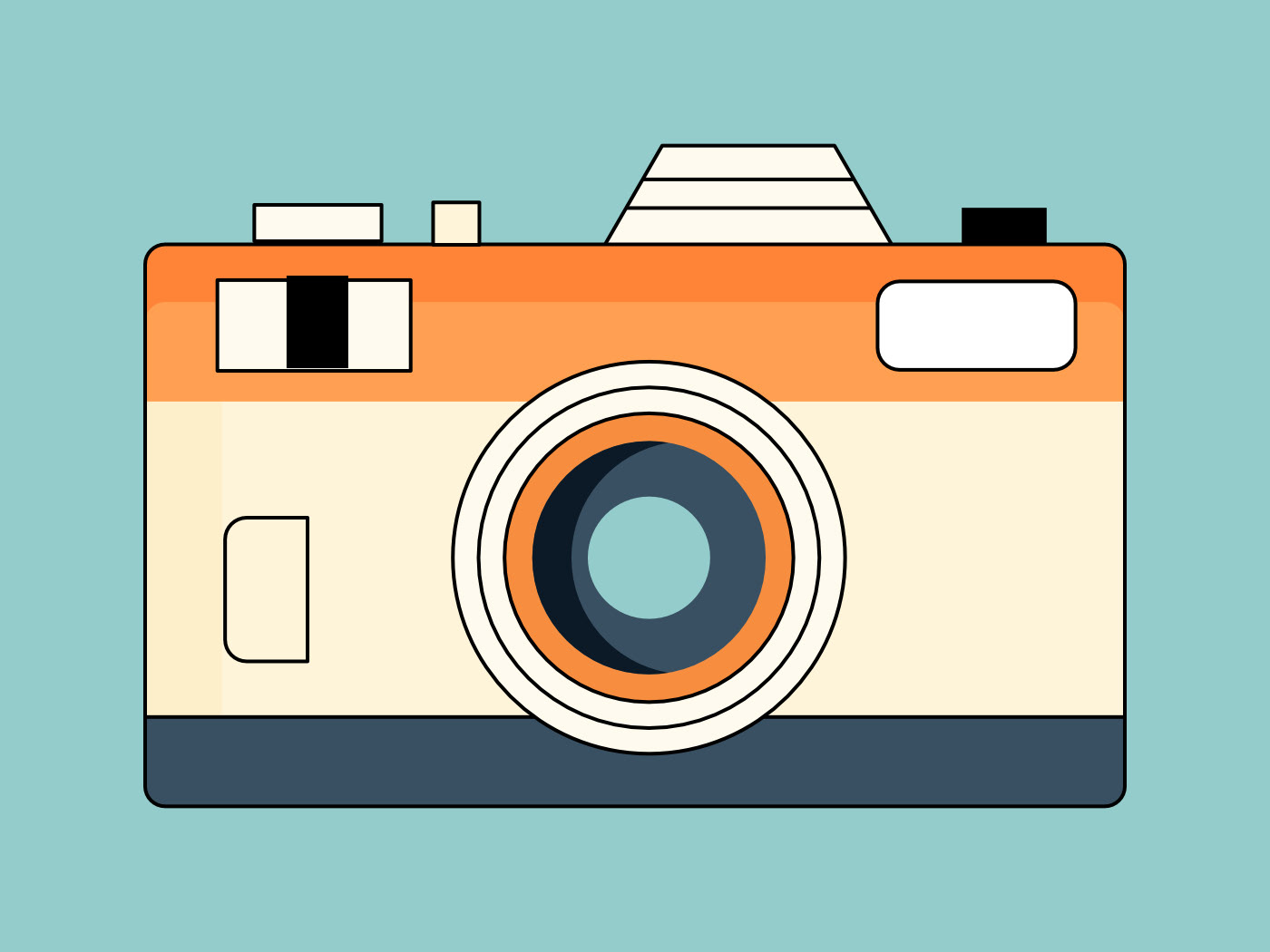 Retro Flat Camera Icon