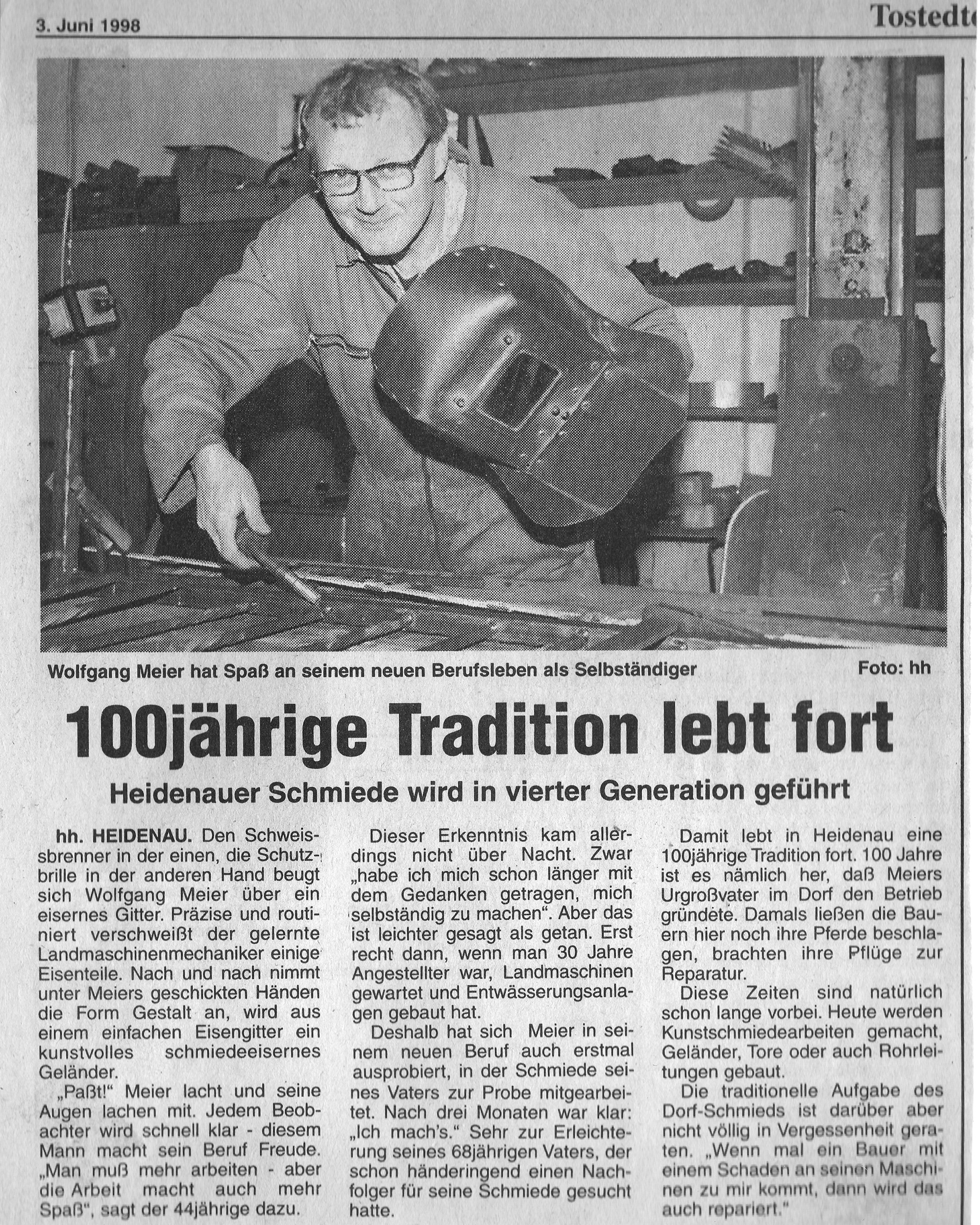 1998: Wolfgang Meier übernimmt die Schmiede