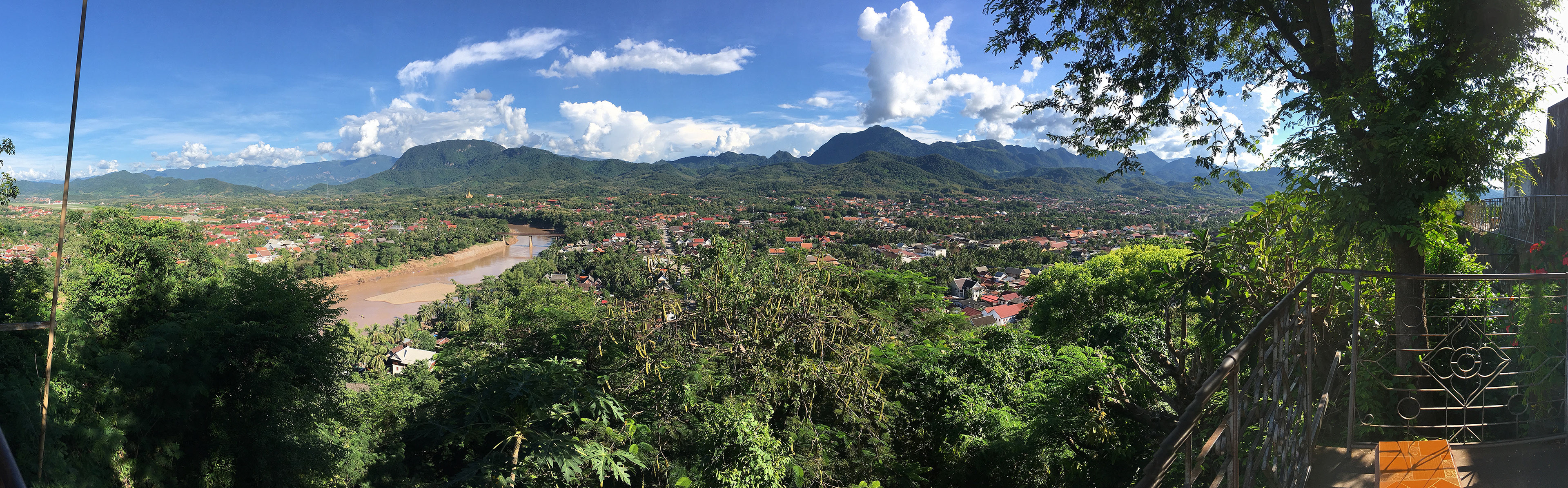 Laos, Luang Prabang, Mekong and Landscape Panorama, 2016