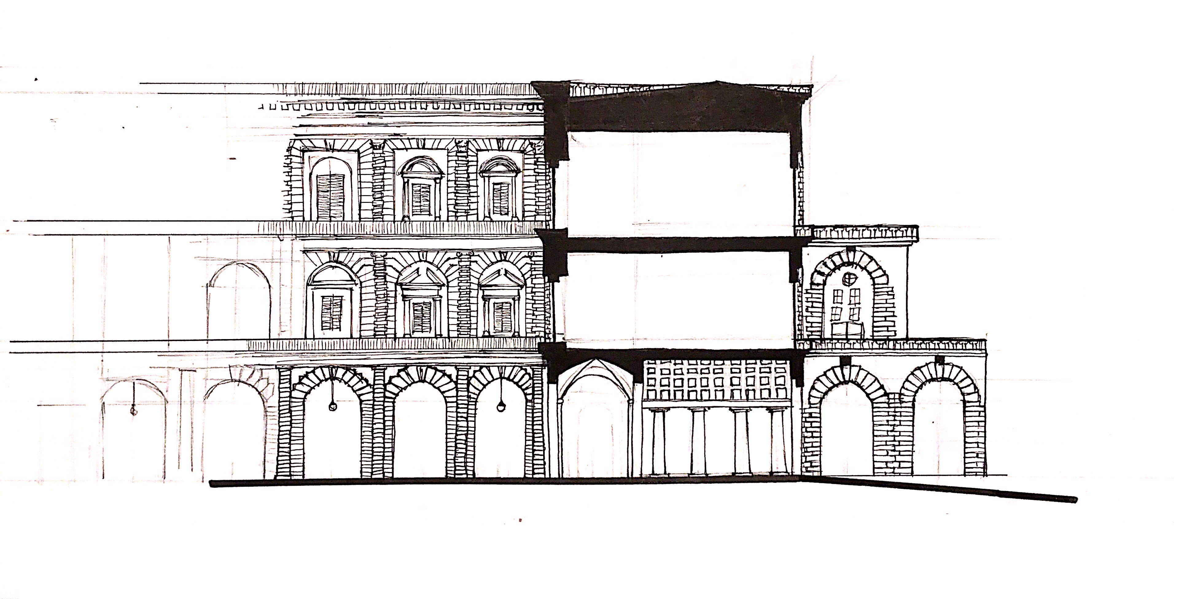 Coupe du Palais Pitti à Florence