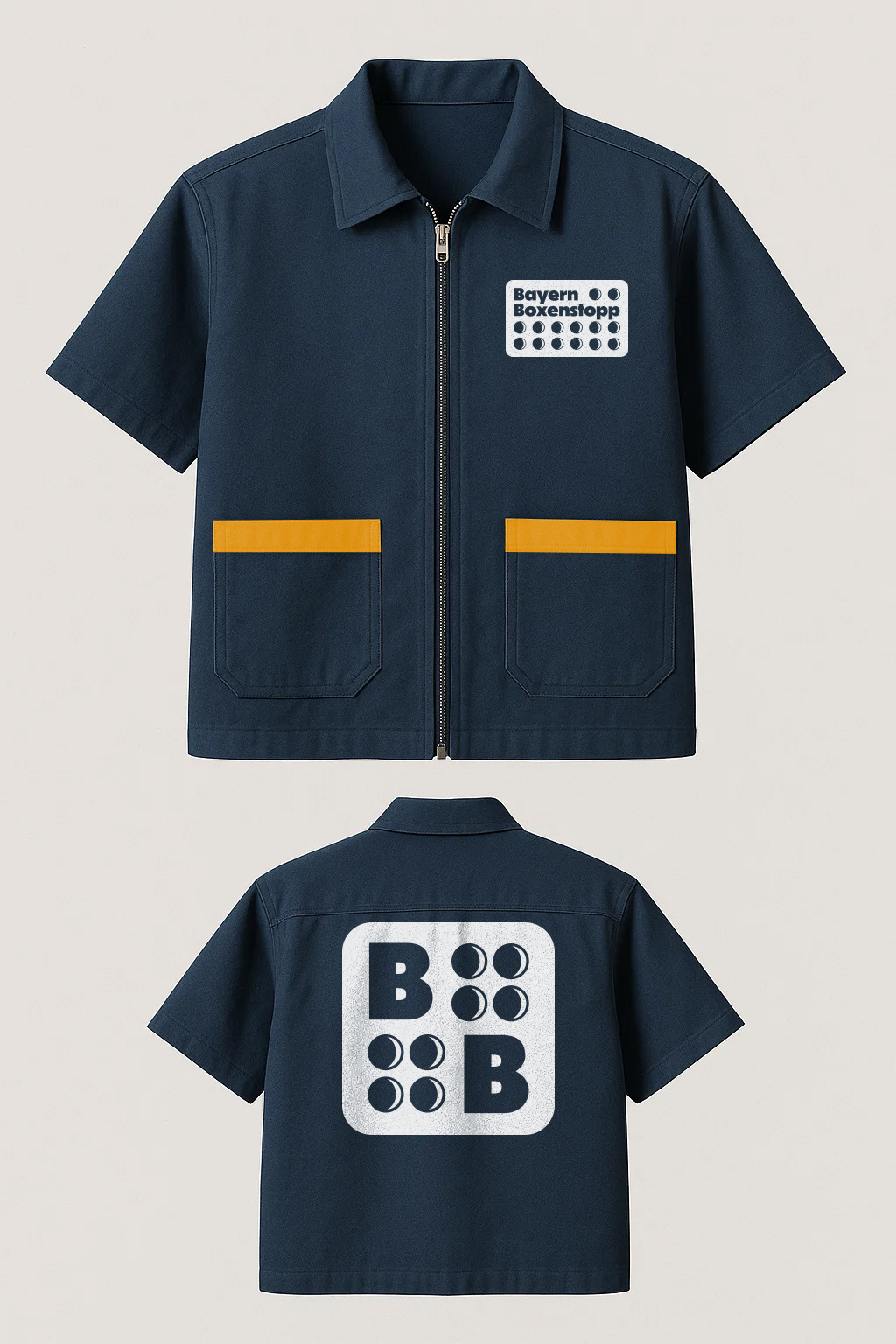 Bayern Boxenstopp Zip-up Work Shirt Short-sleeve