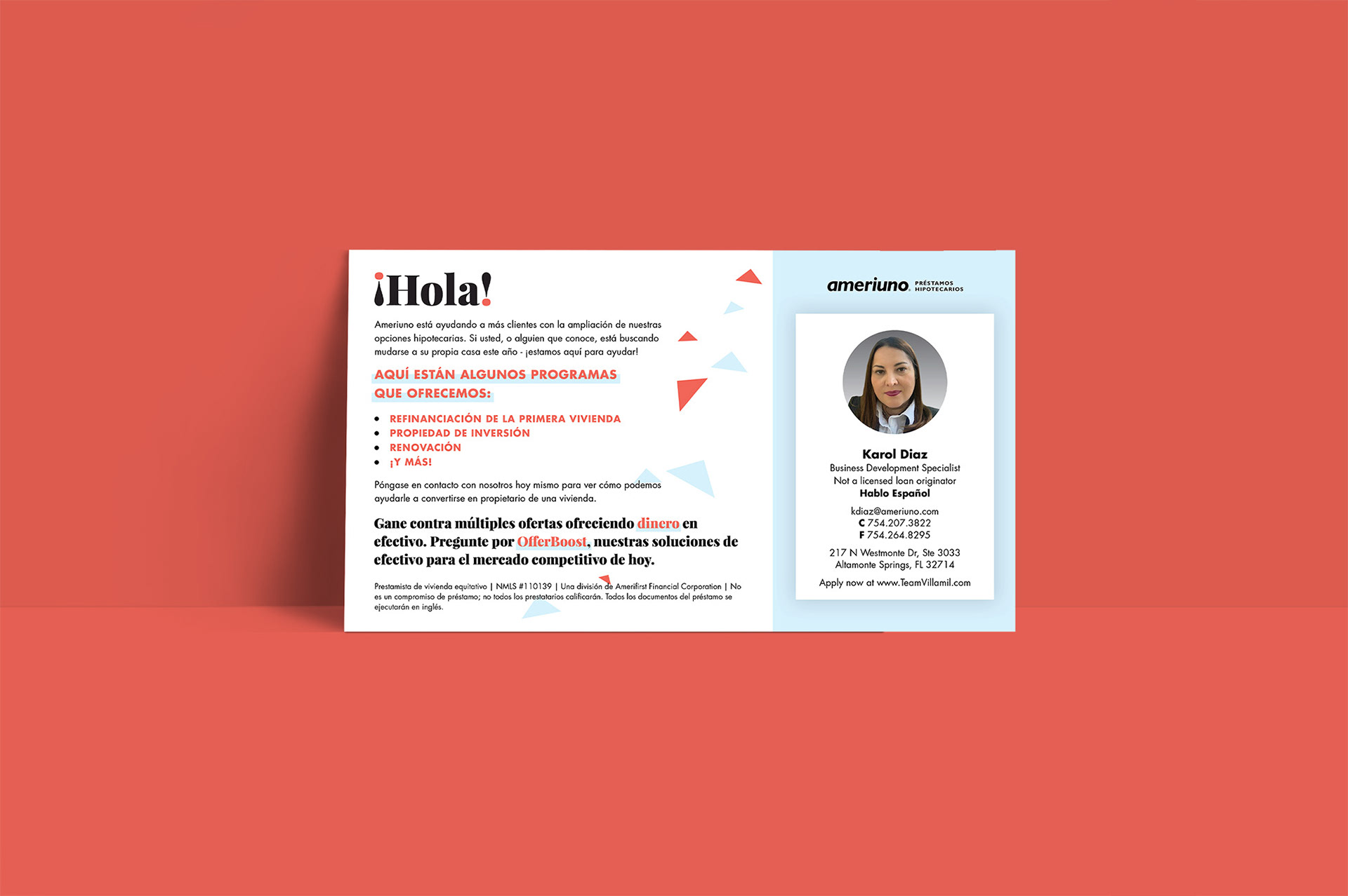 Programs Postcard in Spanish