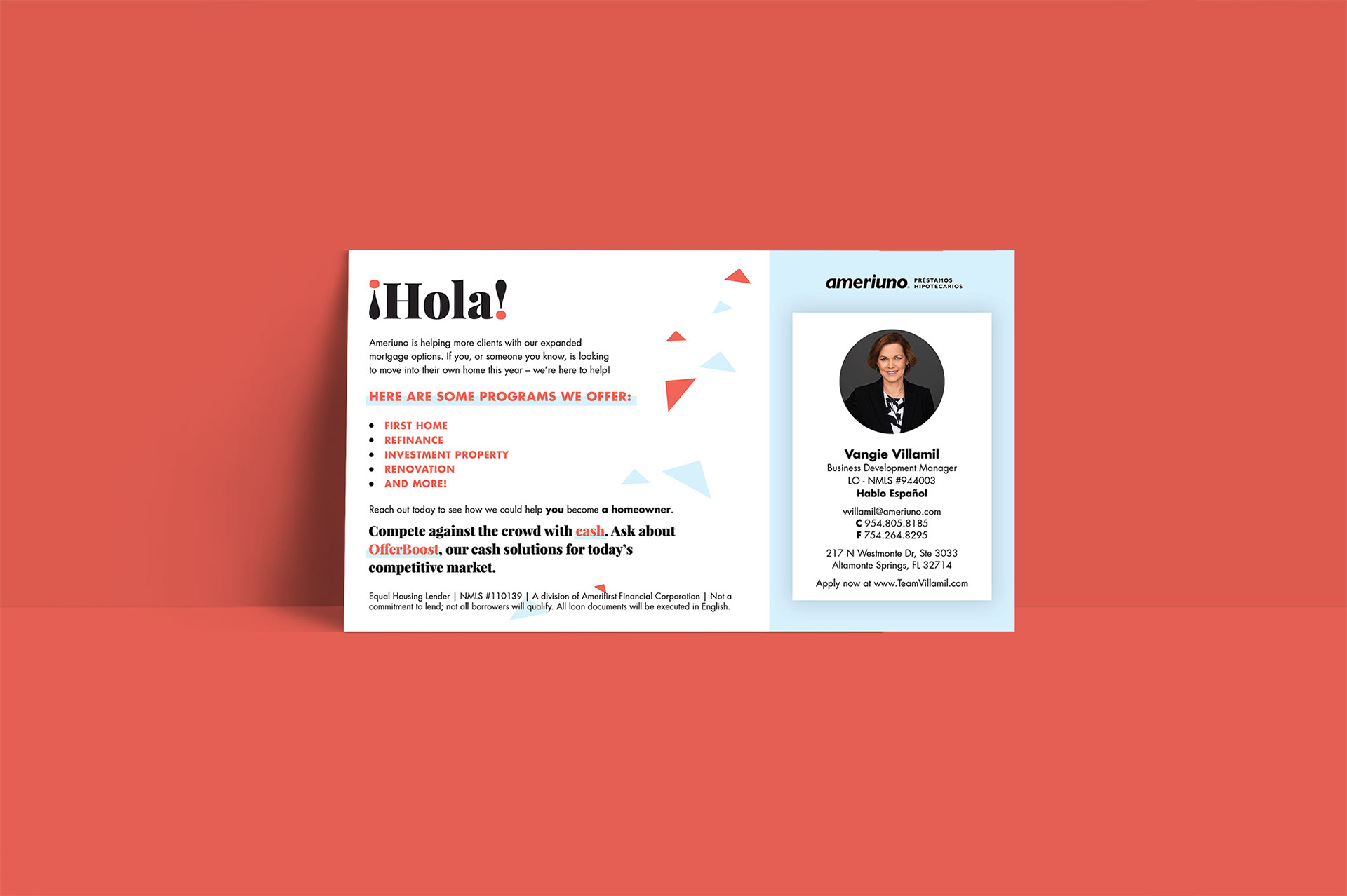 Programs Postcard in English