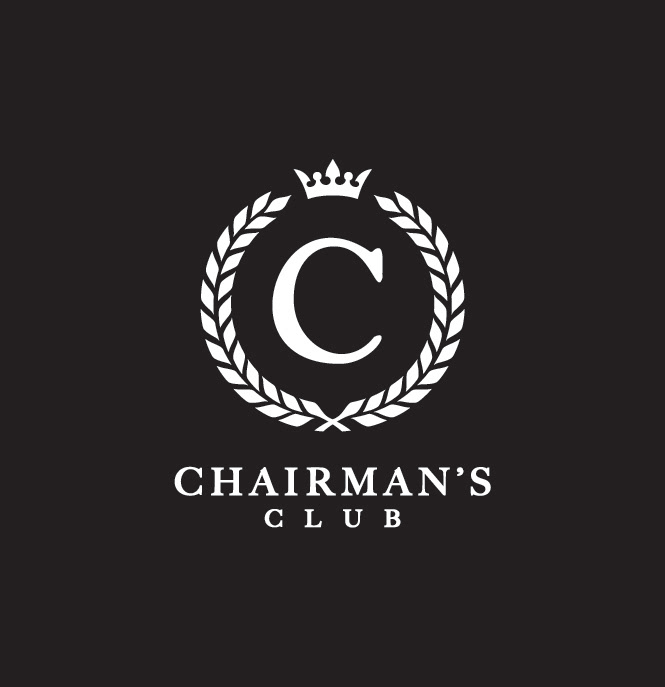 Chairman's Club in White on Black