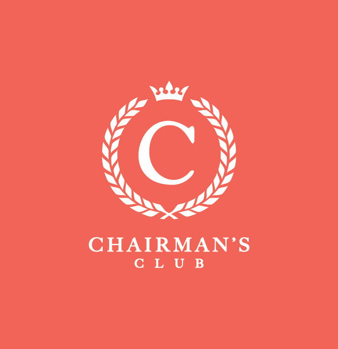 Chairman's Club in White on Red