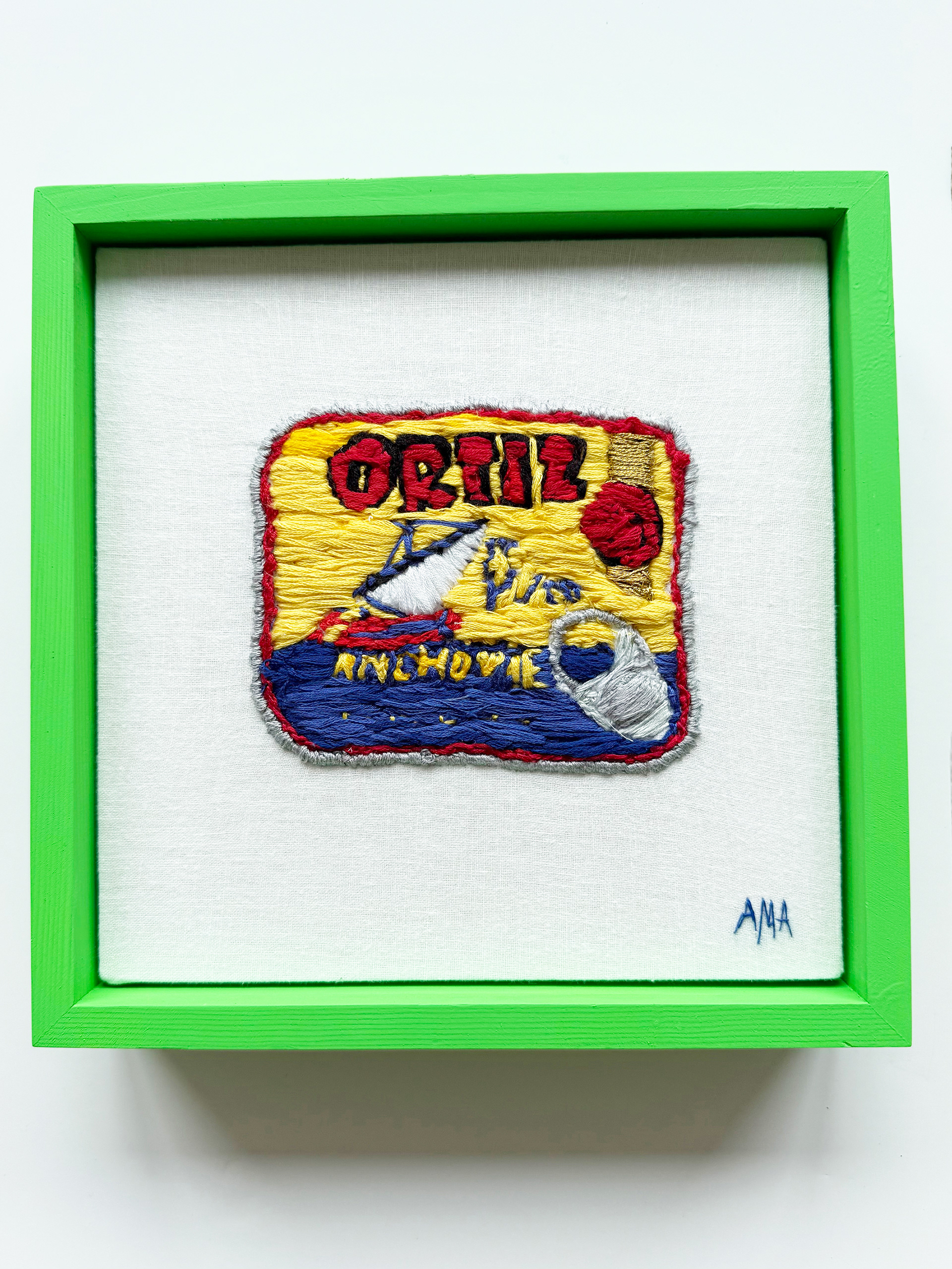 06_Canned  //  thread & linen  //  size 20x20cm. S O L D  