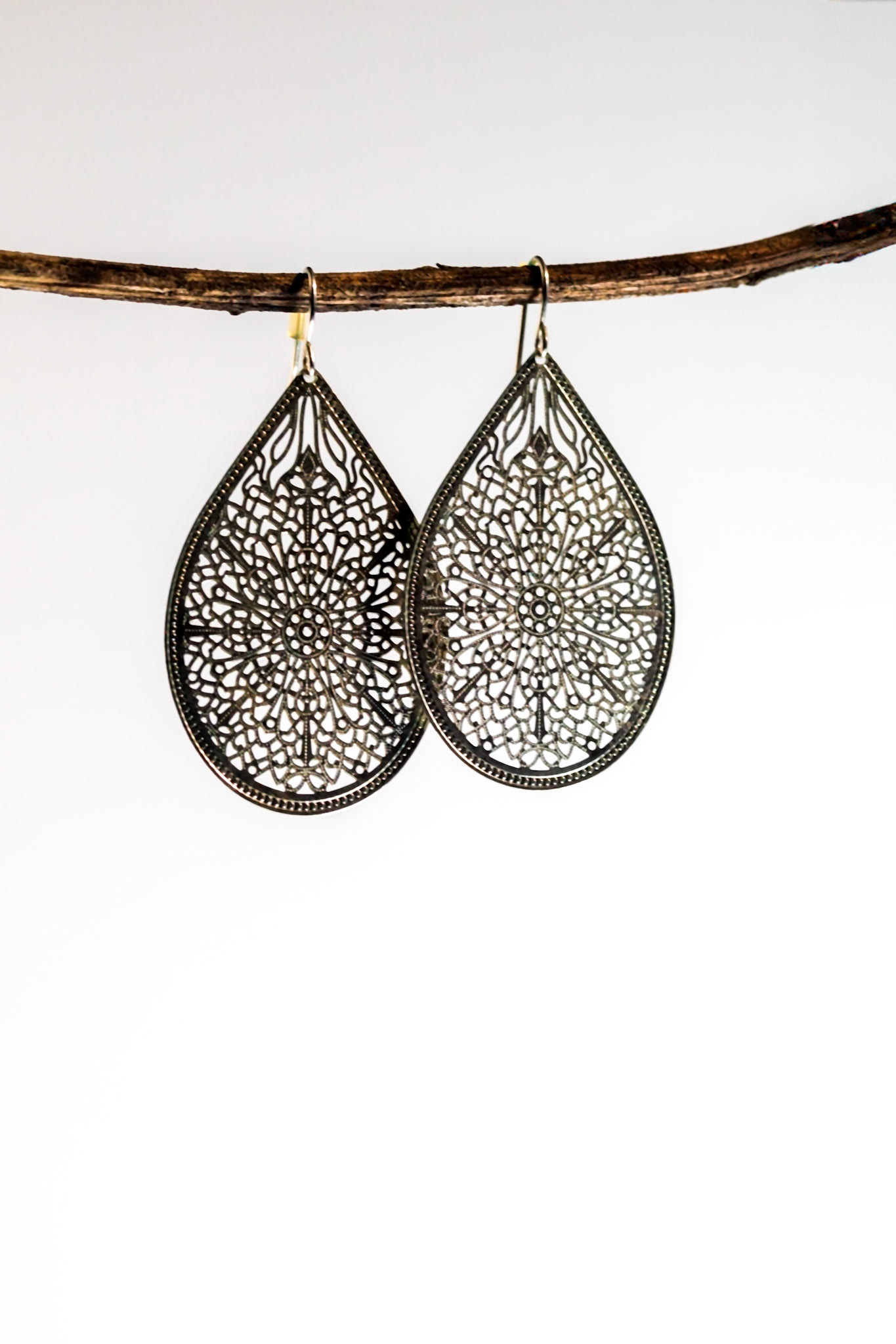 Silver teardrop earrings