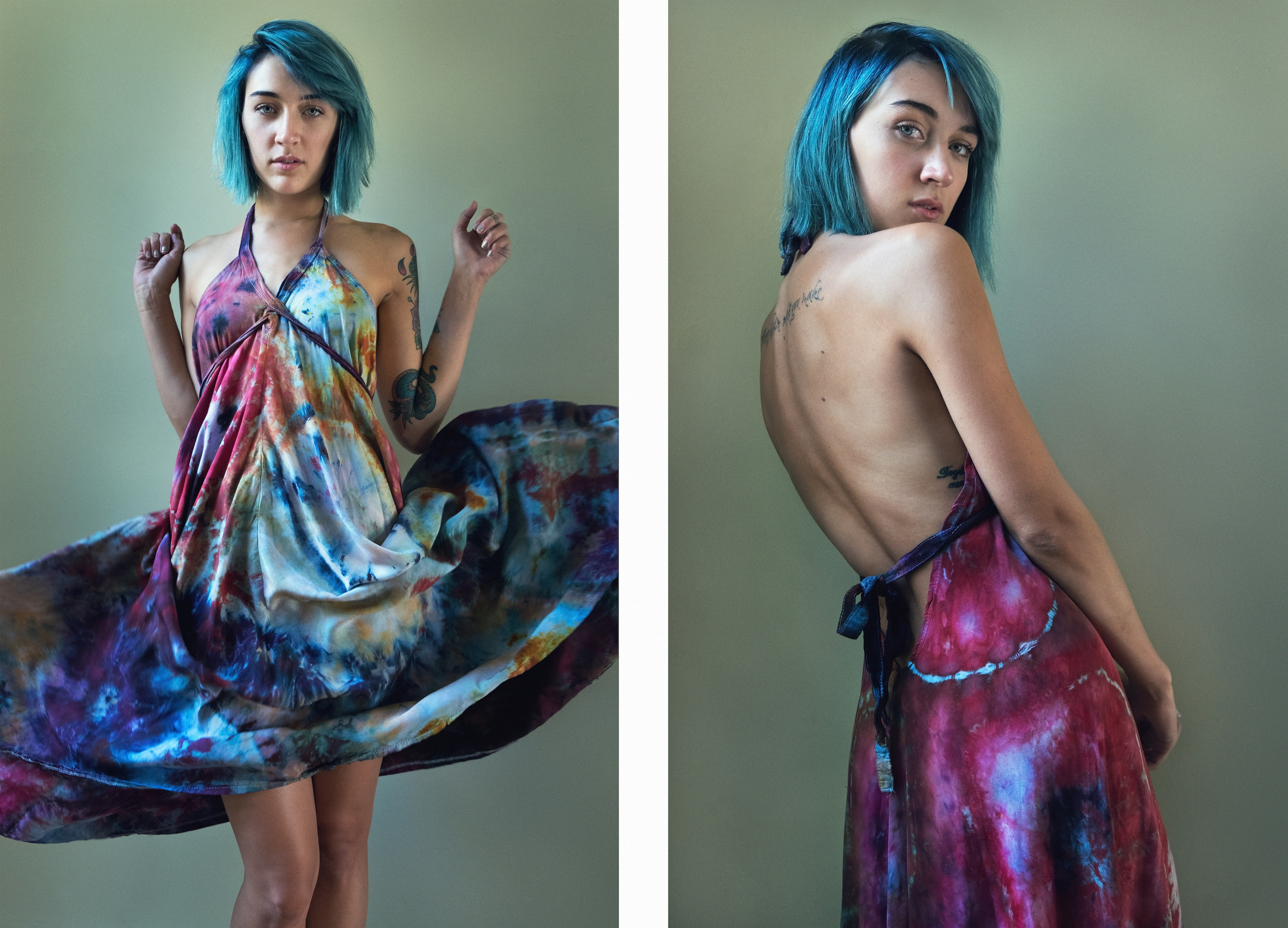 Model: Hayley Hall / Wearing clothing dyed by me