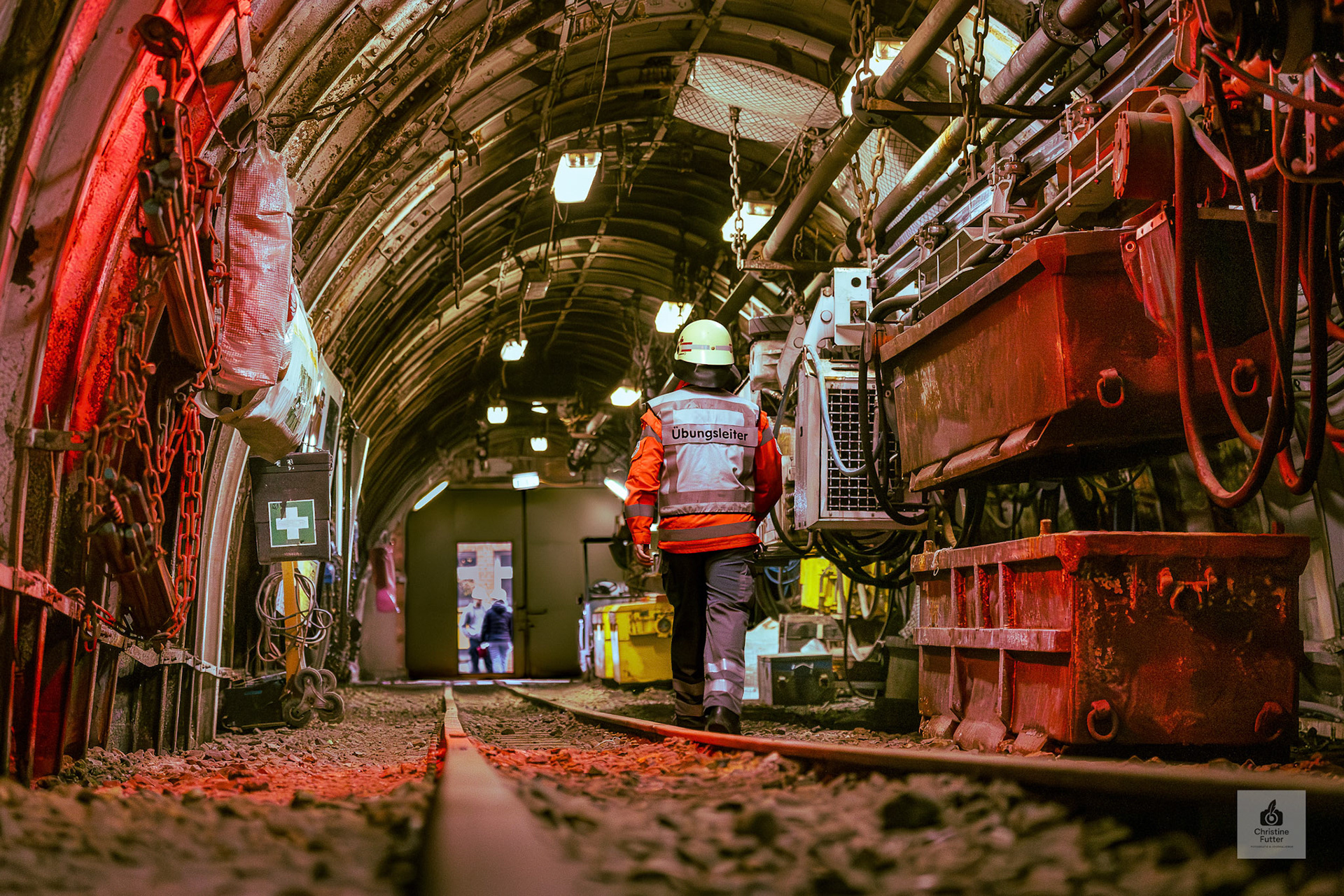 Katschutzübung im Trainingsbergwerk Recklinghausen (DJI Osmo Poket III]