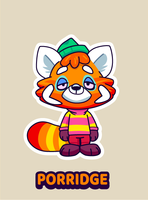 Character Art for Porridge, who presents you with Cosy and Meditative Art Challenges