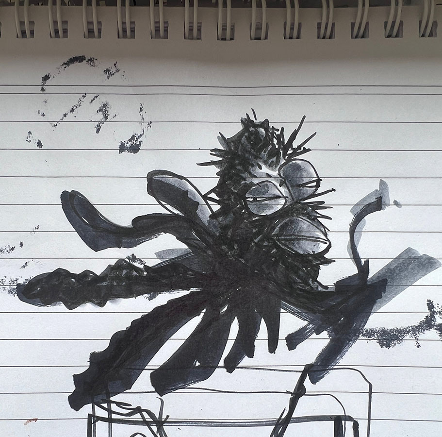 Banksia Sketch - Black and Grey markers - 2023