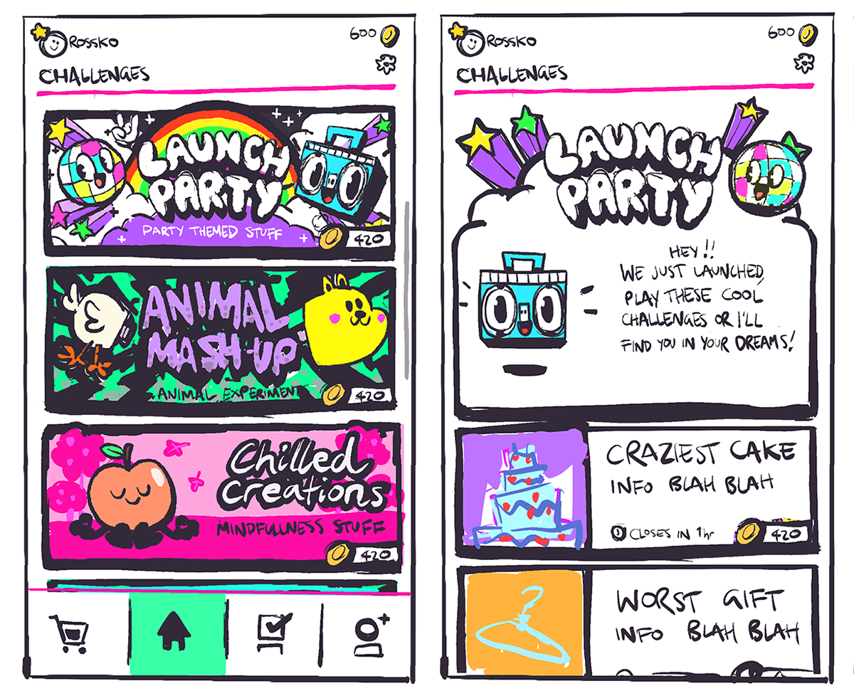UI Design sketches