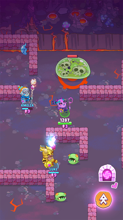 Screenshot of the Volcanic environment art in game