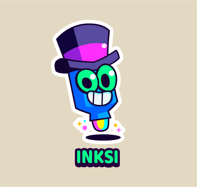 Character art for INKSI., a "Magic Marker" and "What the Draw?!"'s mascot