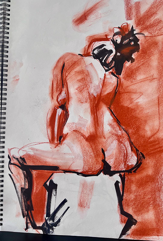 Nude - Ink and Pastel - 2024