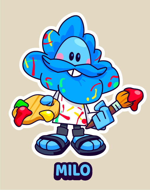 Character Art for Milo, who presents you with Expressive Art Challenges